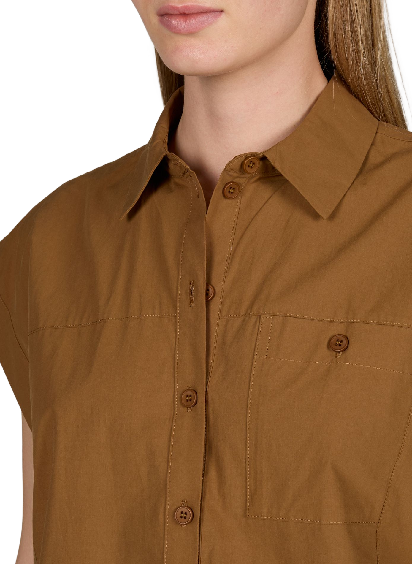 Chemise sans manches en coton SUNCOO Marron