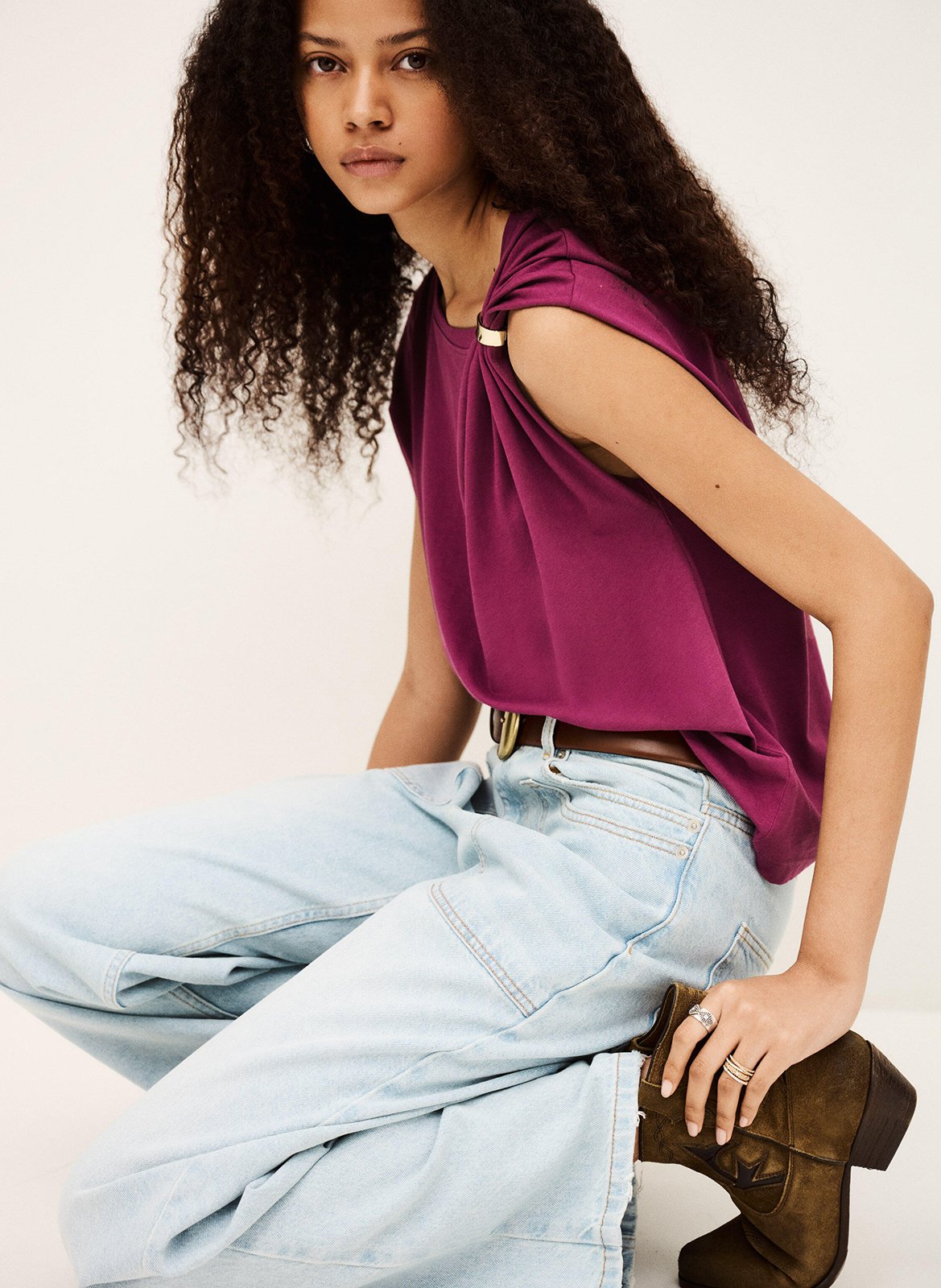 Tee-shirt col rond allia Violet