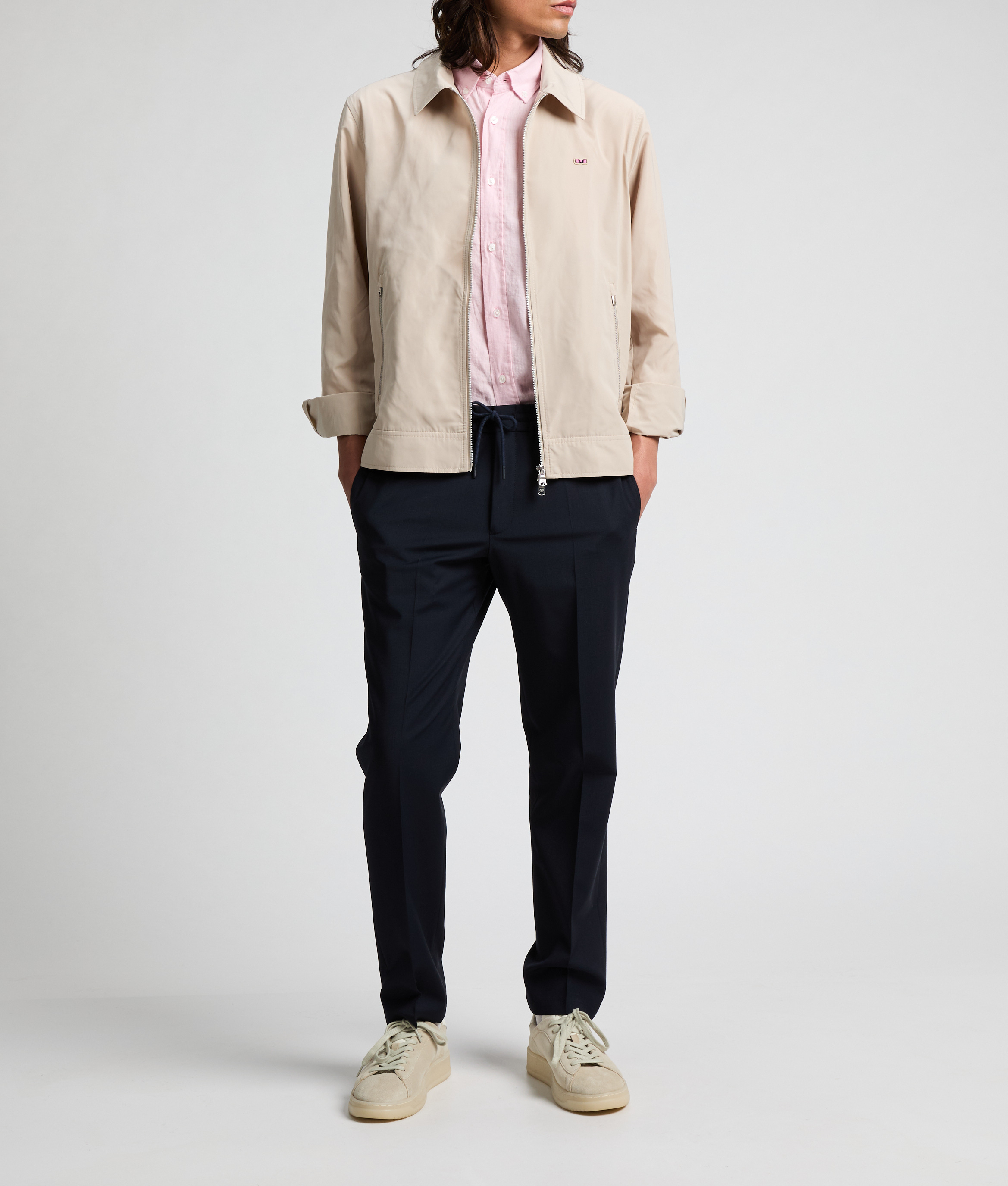 Pantalon droit en laine mélangée EDEN PARK Bleu