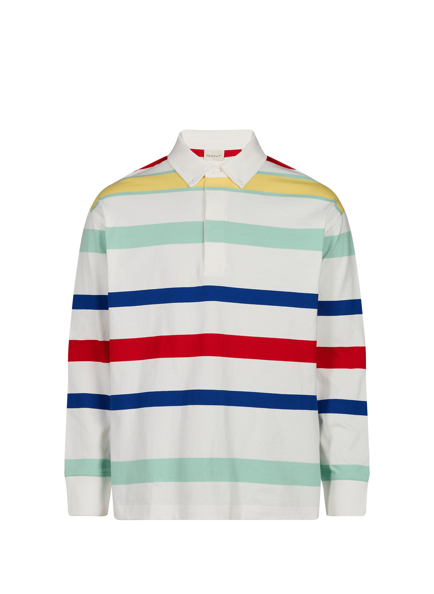 Long-sleeved striped cotton polo GANT Beige