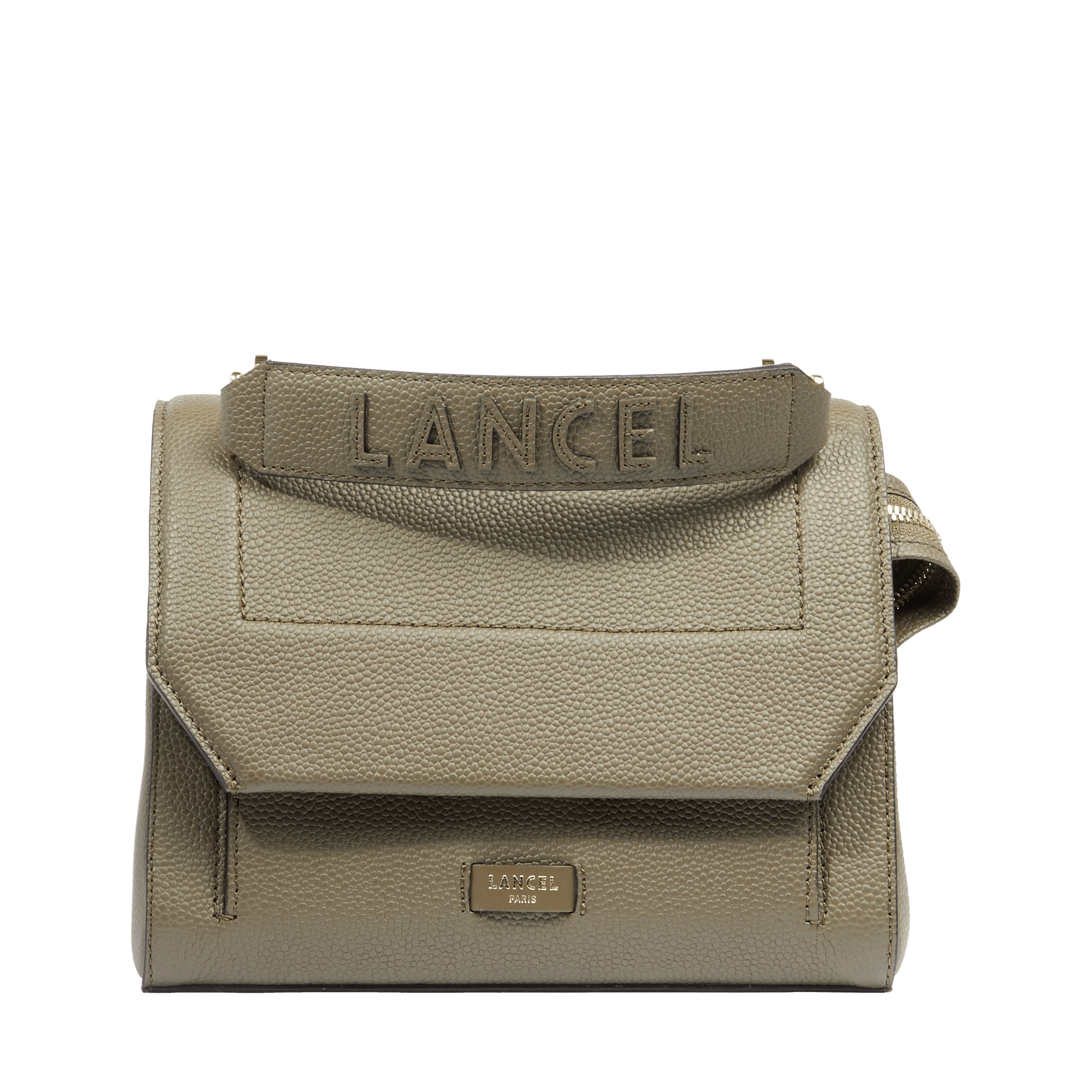 Medium ninon flap bag by lancel in leather  Kaki fonçé