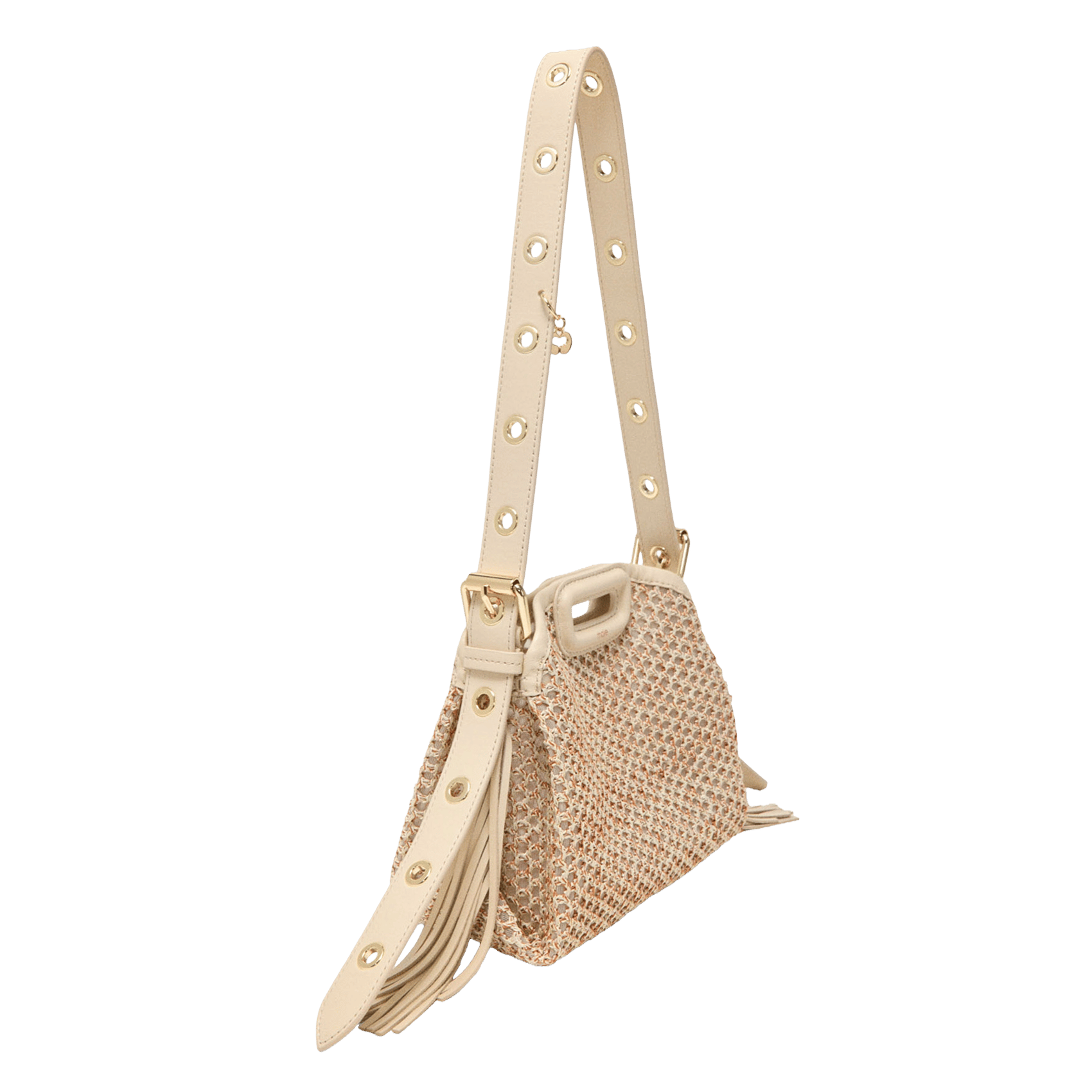 Sac bandoulière en cuir miss m mini MAJE Beige