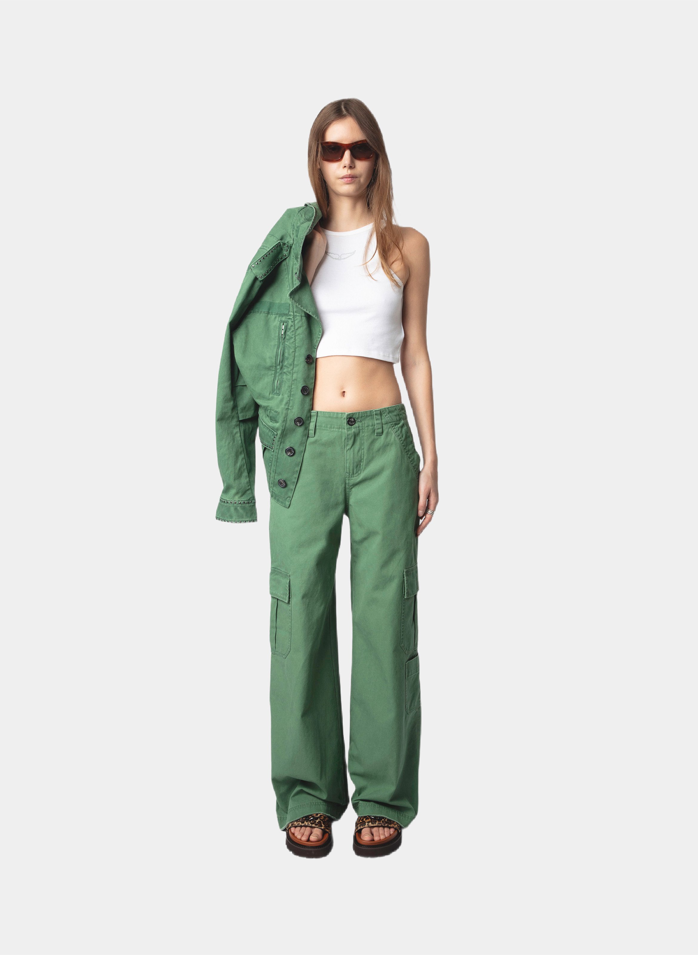 Pantalon cargo en coton parky ZADIG&VOLTAIRE Vert