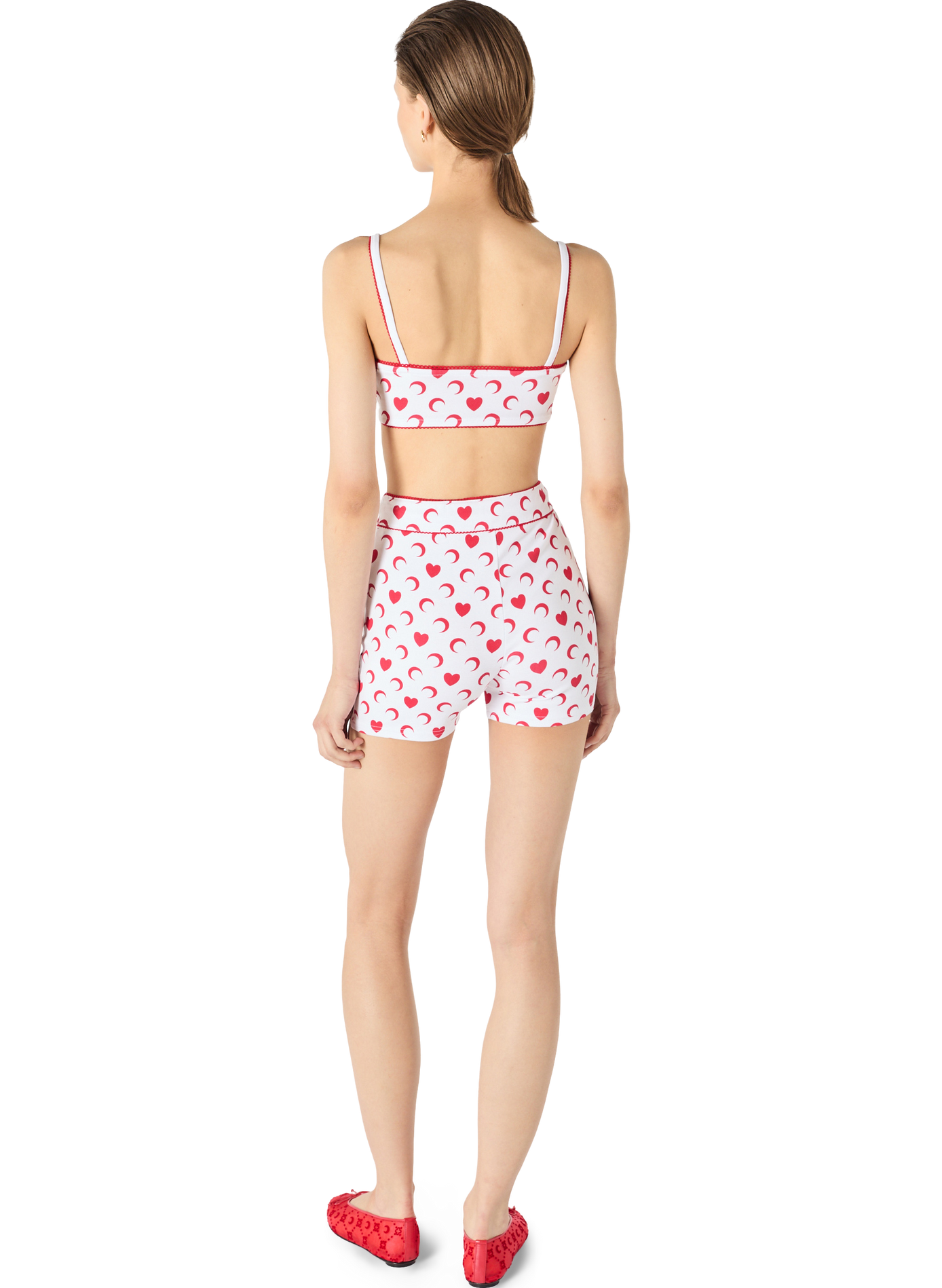 Mini-shorts imprimé moon heart MARINE SERRE Wit