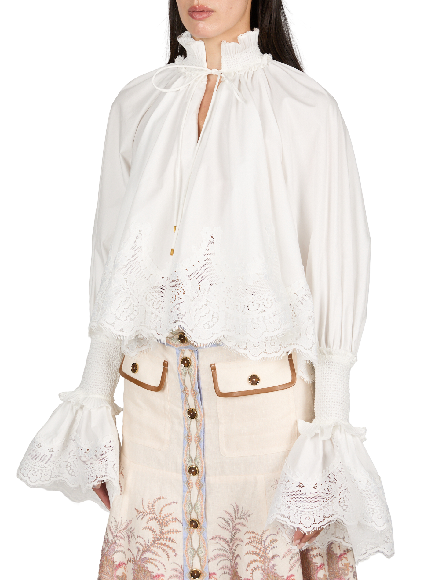 Chemise à volant Alchemy en coton ZIMMERMANN Blanc
