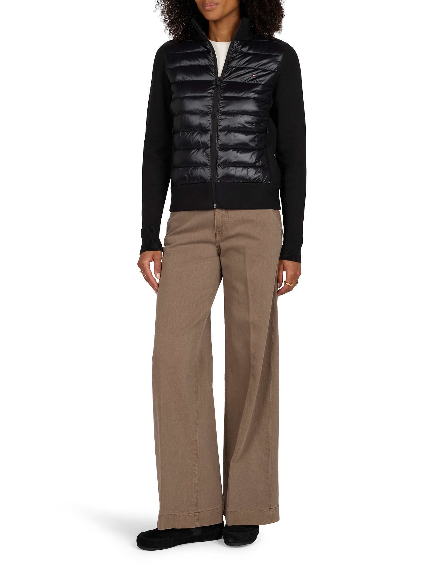 Quilted jacket with high collar | Black TOMMY HILFIGER Women