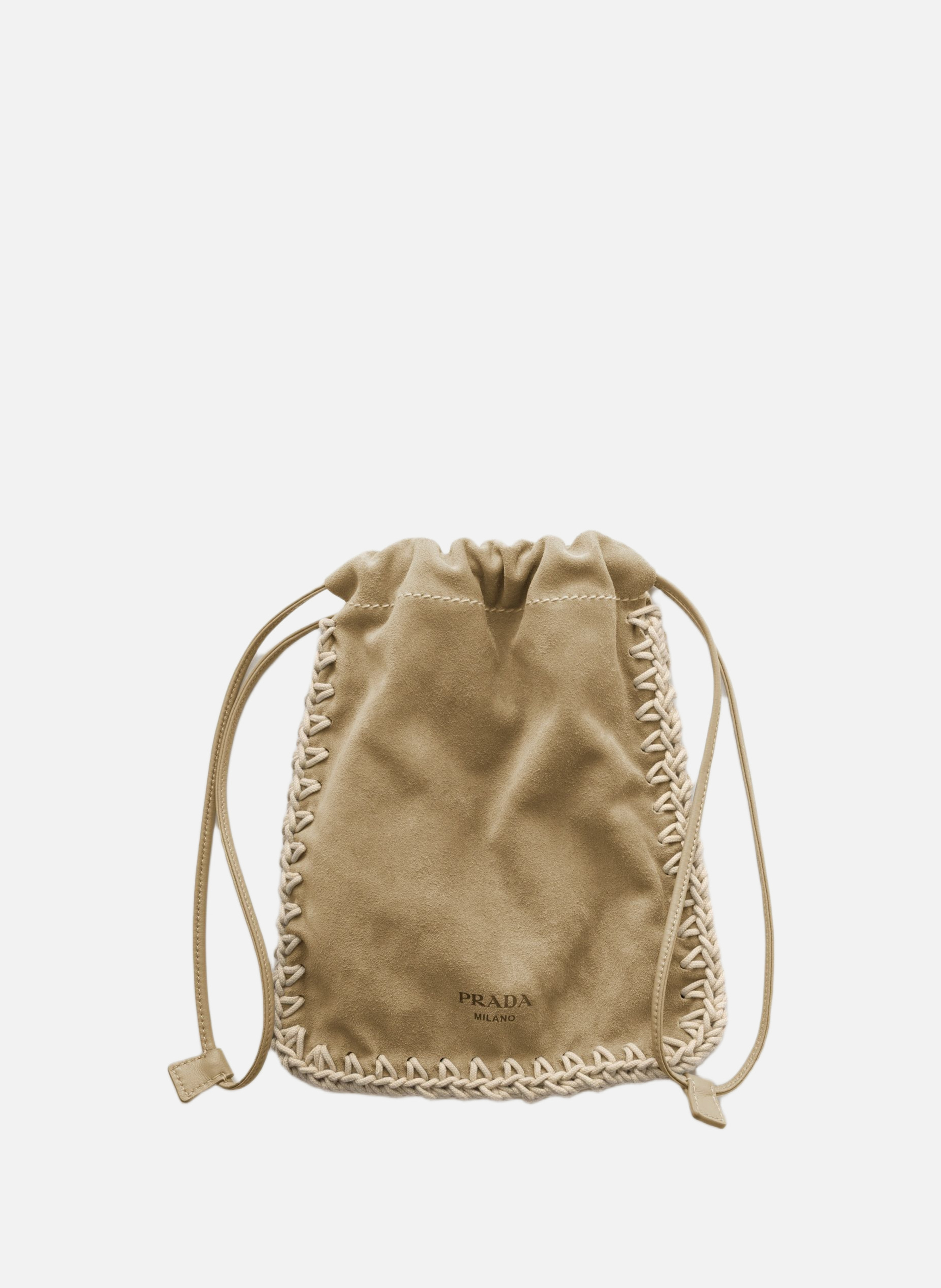 Étui pour smartphone en veau velours PRADA Beige