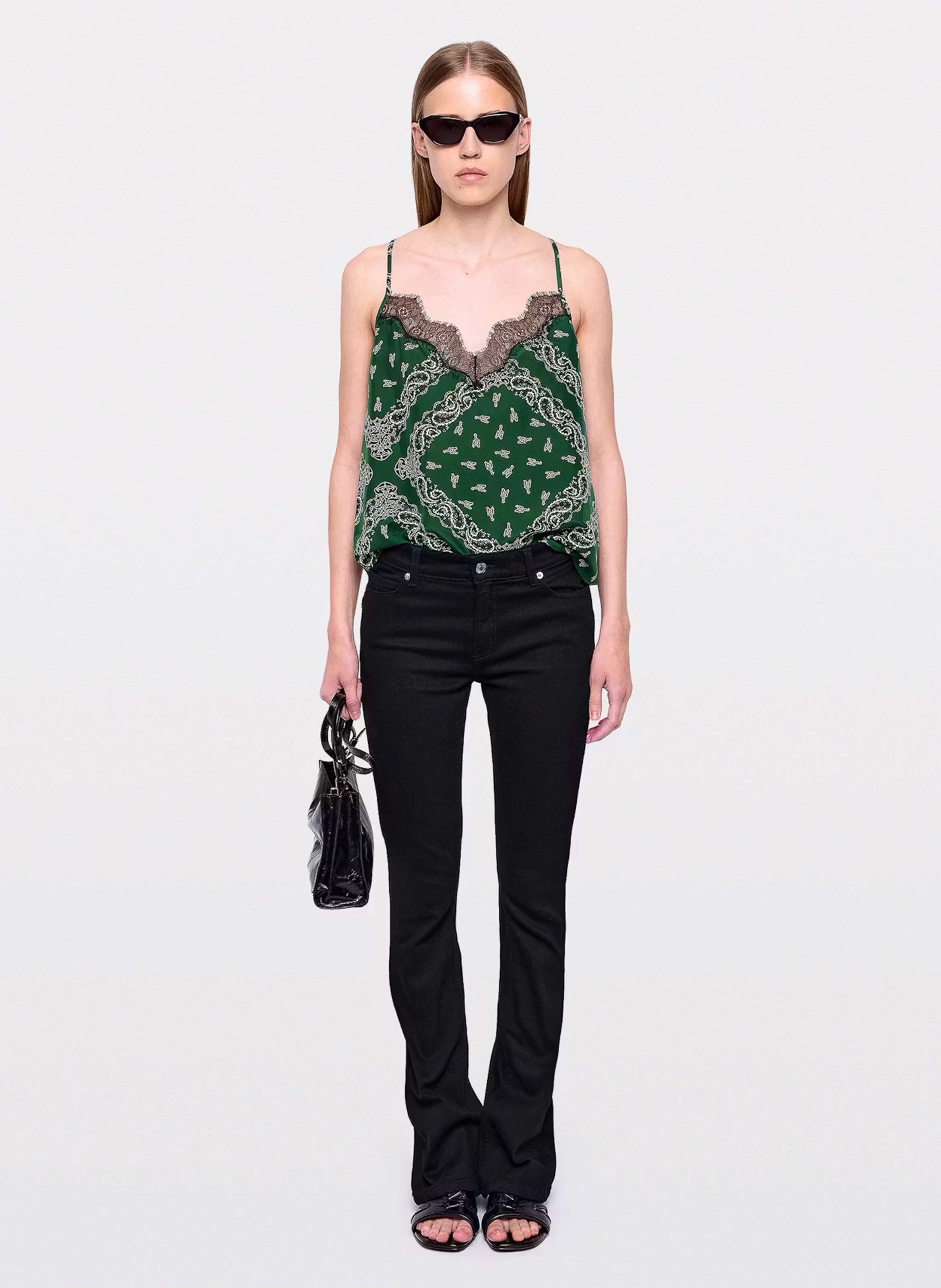 Zijden bedrukte camisole Cespa ZADIG&VOLTAIRE Groen