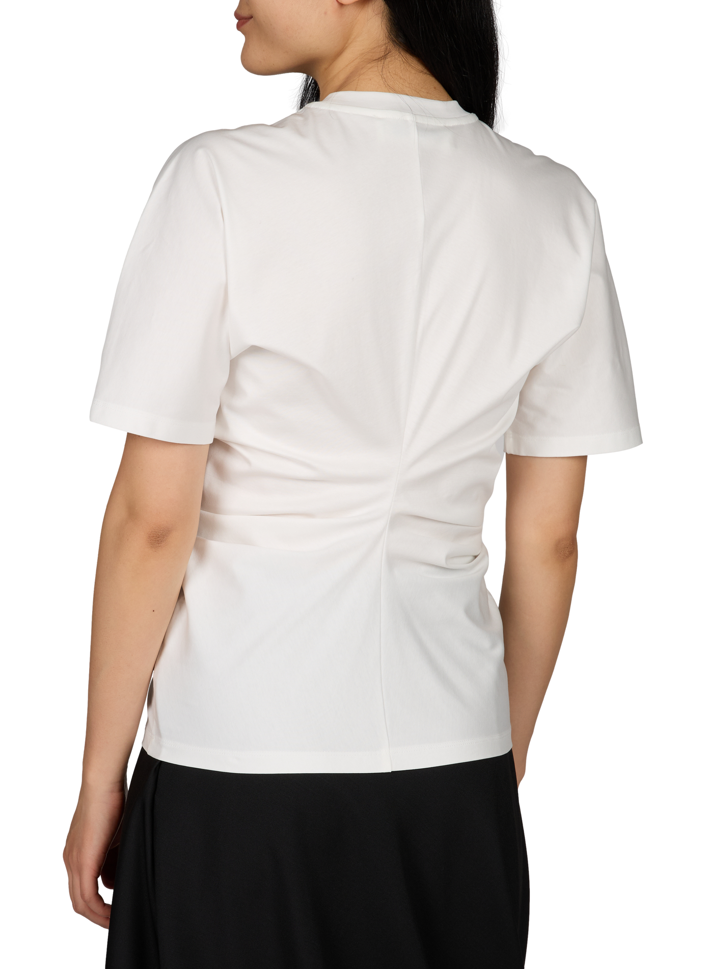 T-Shirt mit kurzen gerafften Ärmeln aus Baumwollmischung ROHE FRAMES Weiss