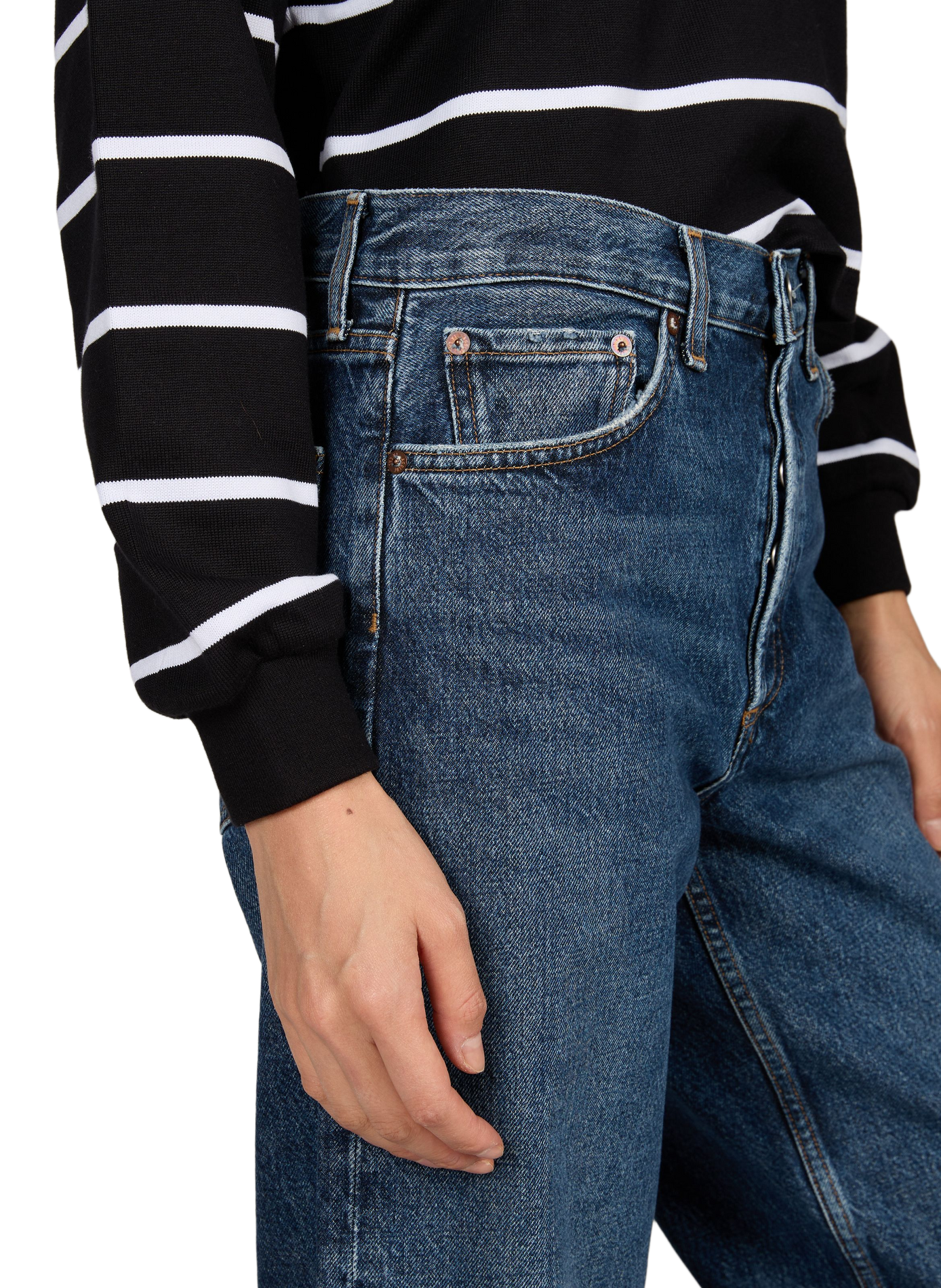 Jeans large Arc en coton AGOLDE Bleu