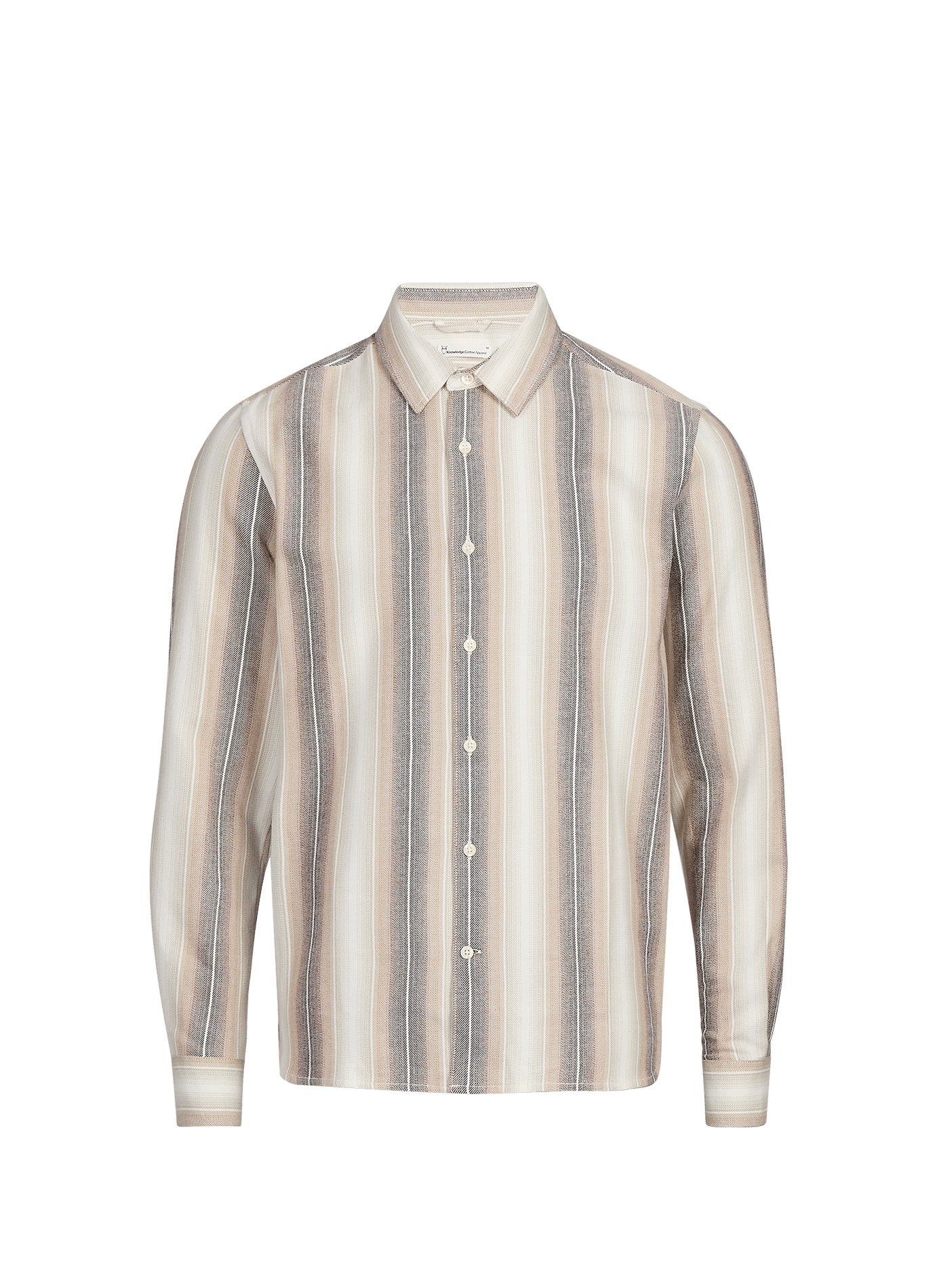 Chemise droite à rayures en coton KNOWLEDGE COTTON Beige