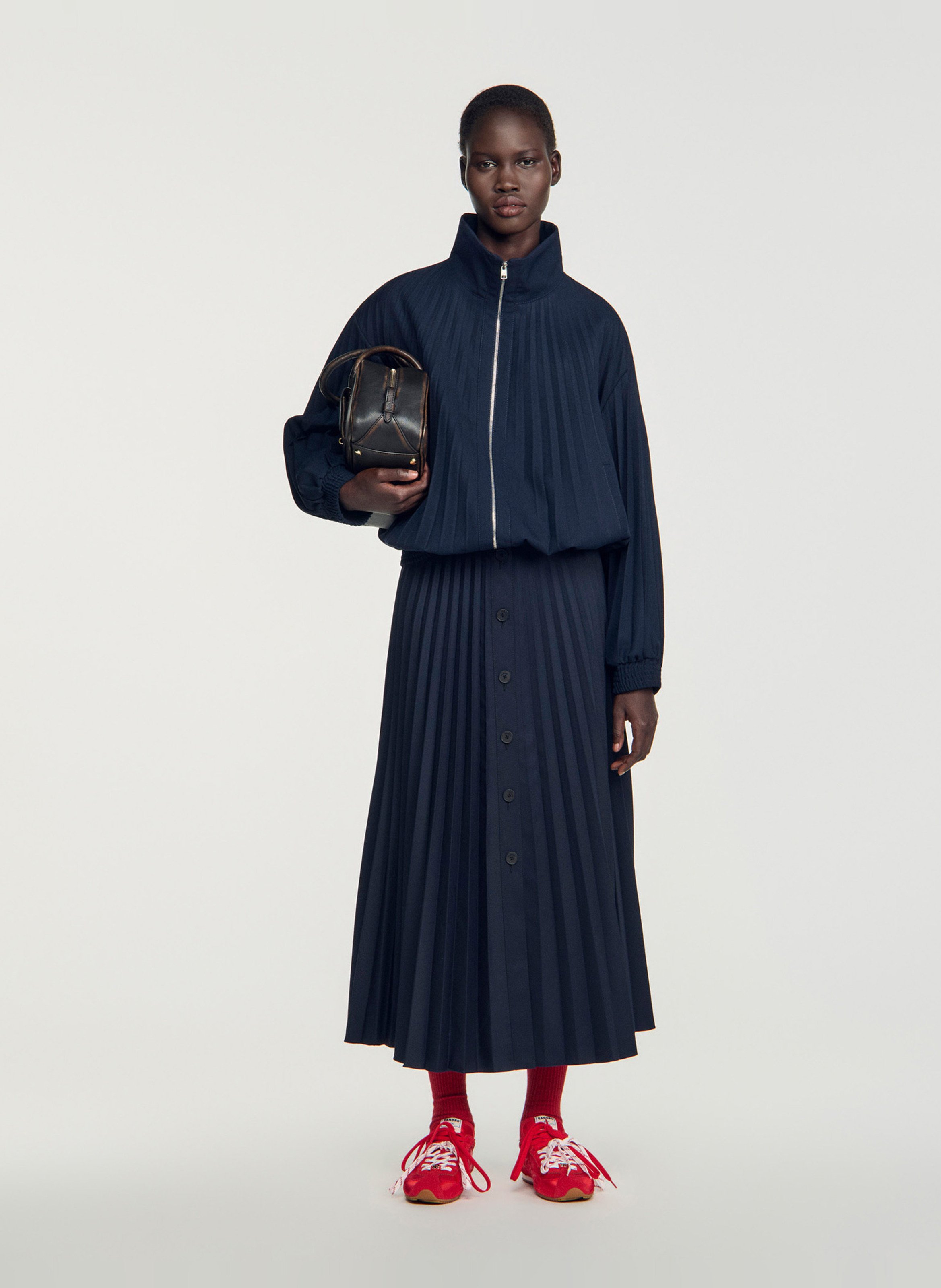 Veste oversize plissée SANDRO Bleu