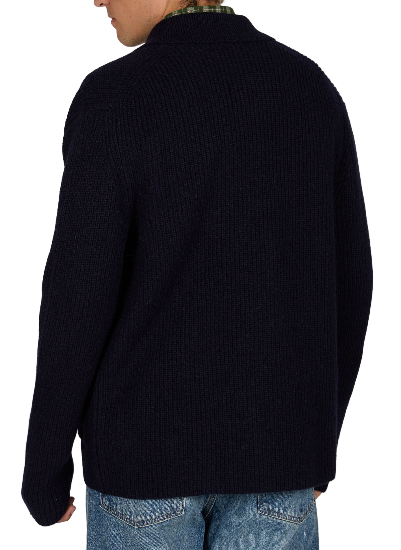 Plain wool buttoned cardigan MAISON LABICHE Blue