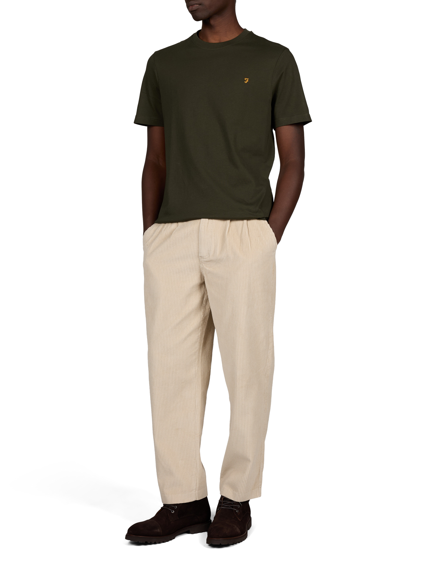 Straight-fit cotton logo T-shirt FARAH Green