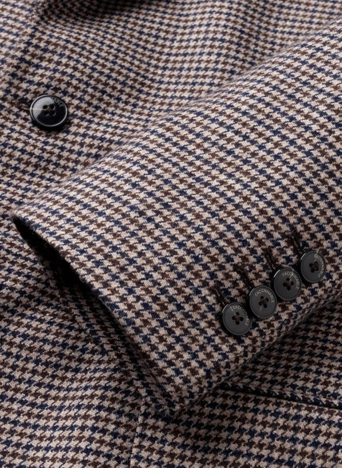 Straight-fit patterned blazer in a wool blend FACONNABLE Brown