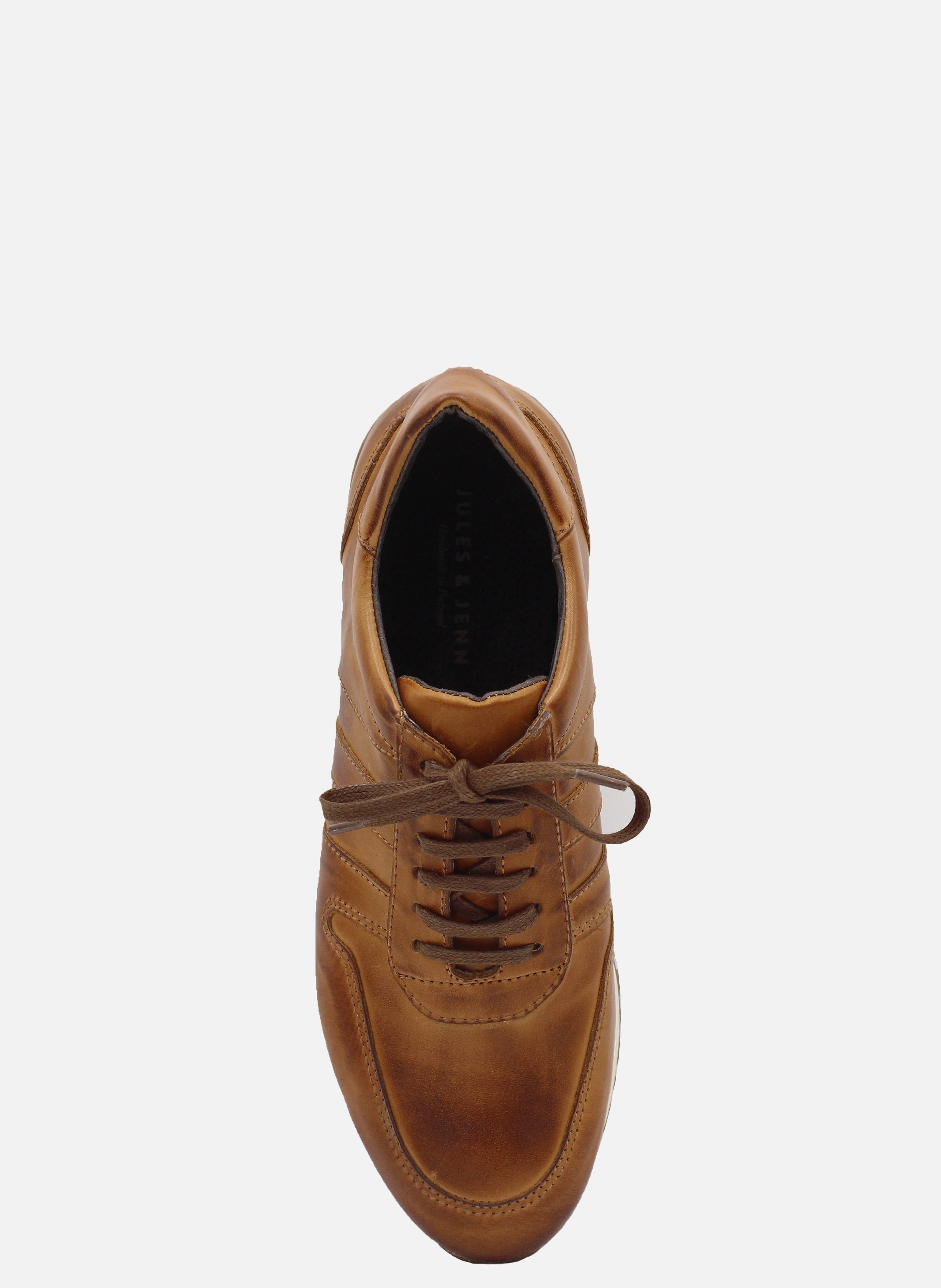 Sneakers cuir lisse JULES & JENN Marron