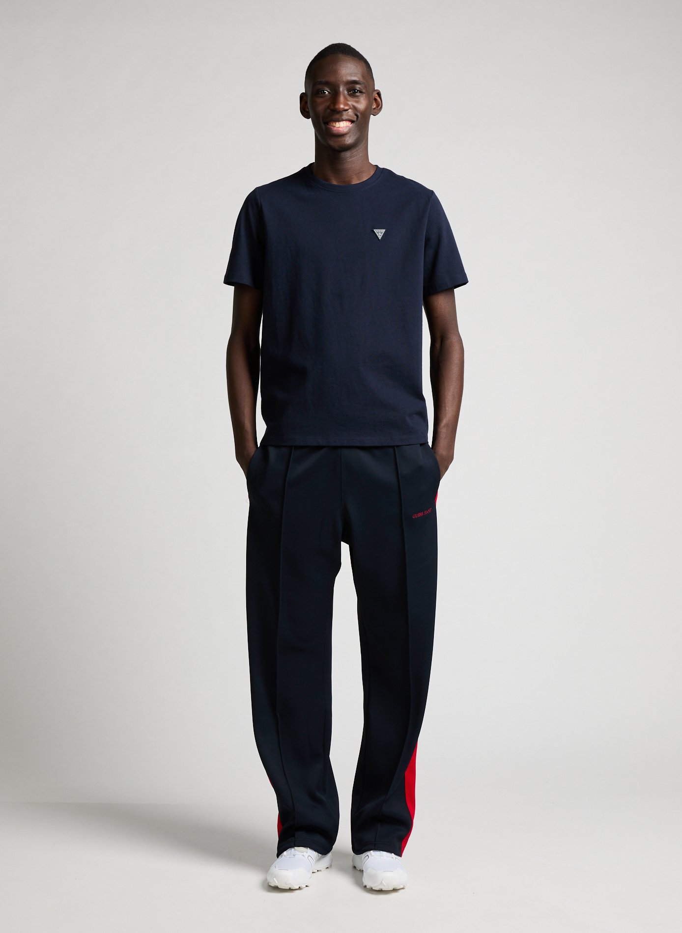 Cotton Logo T-shirt GUESS Blue