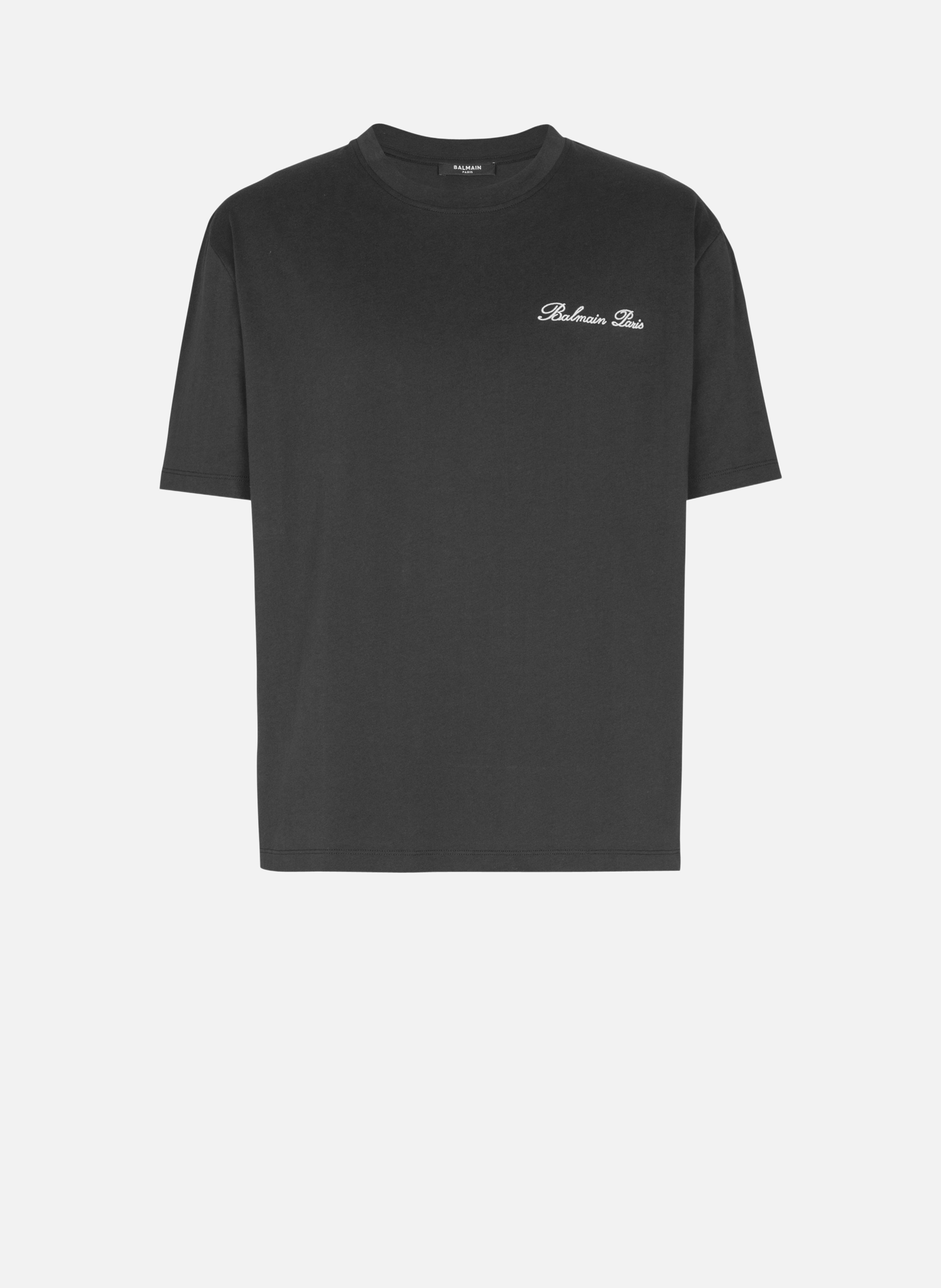 T-shirt brodé balmain signature BALMAIN Noir