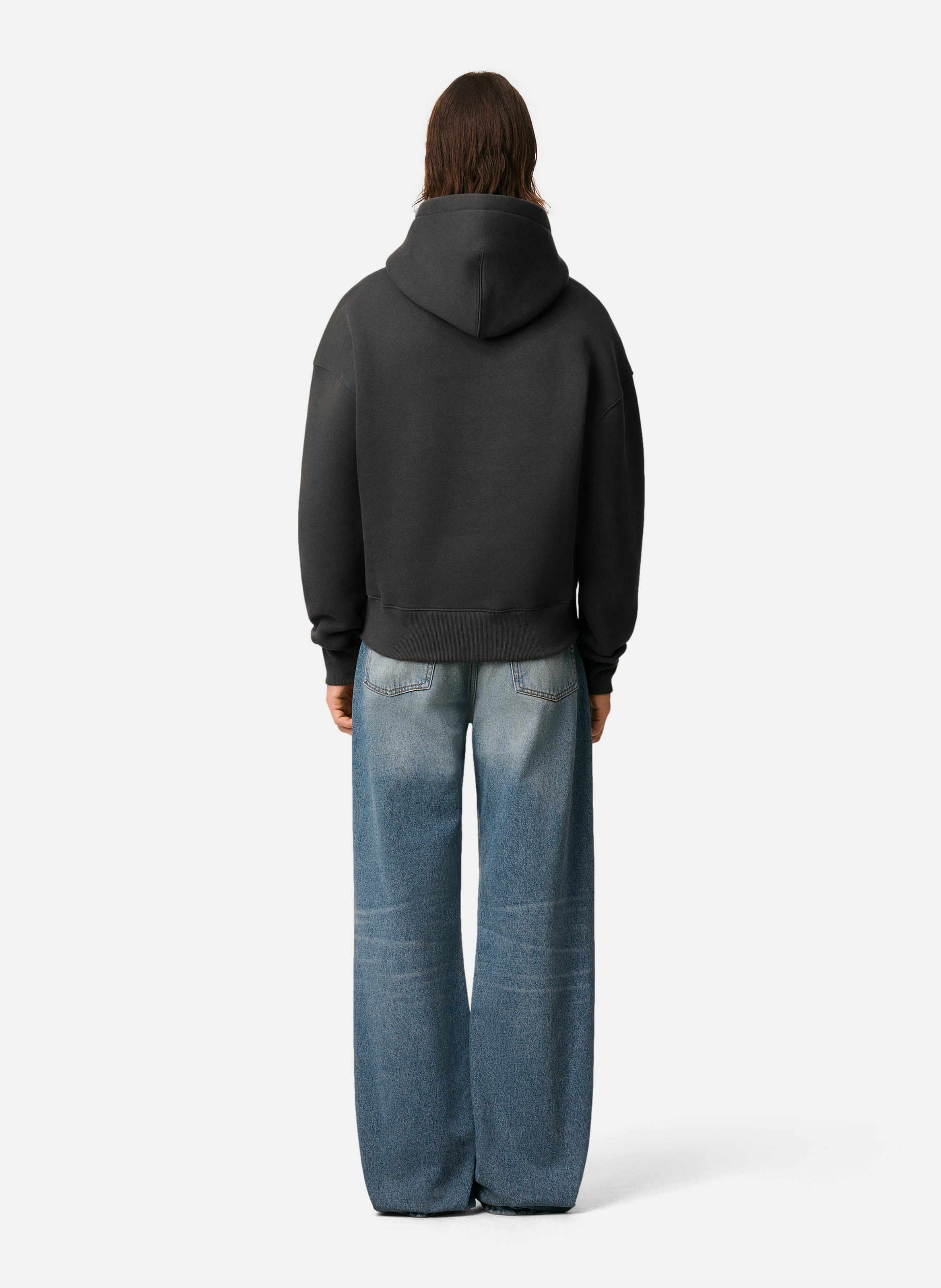 Hoodie ami de coeur embossé unisexe en coton AMI PARIS Gris