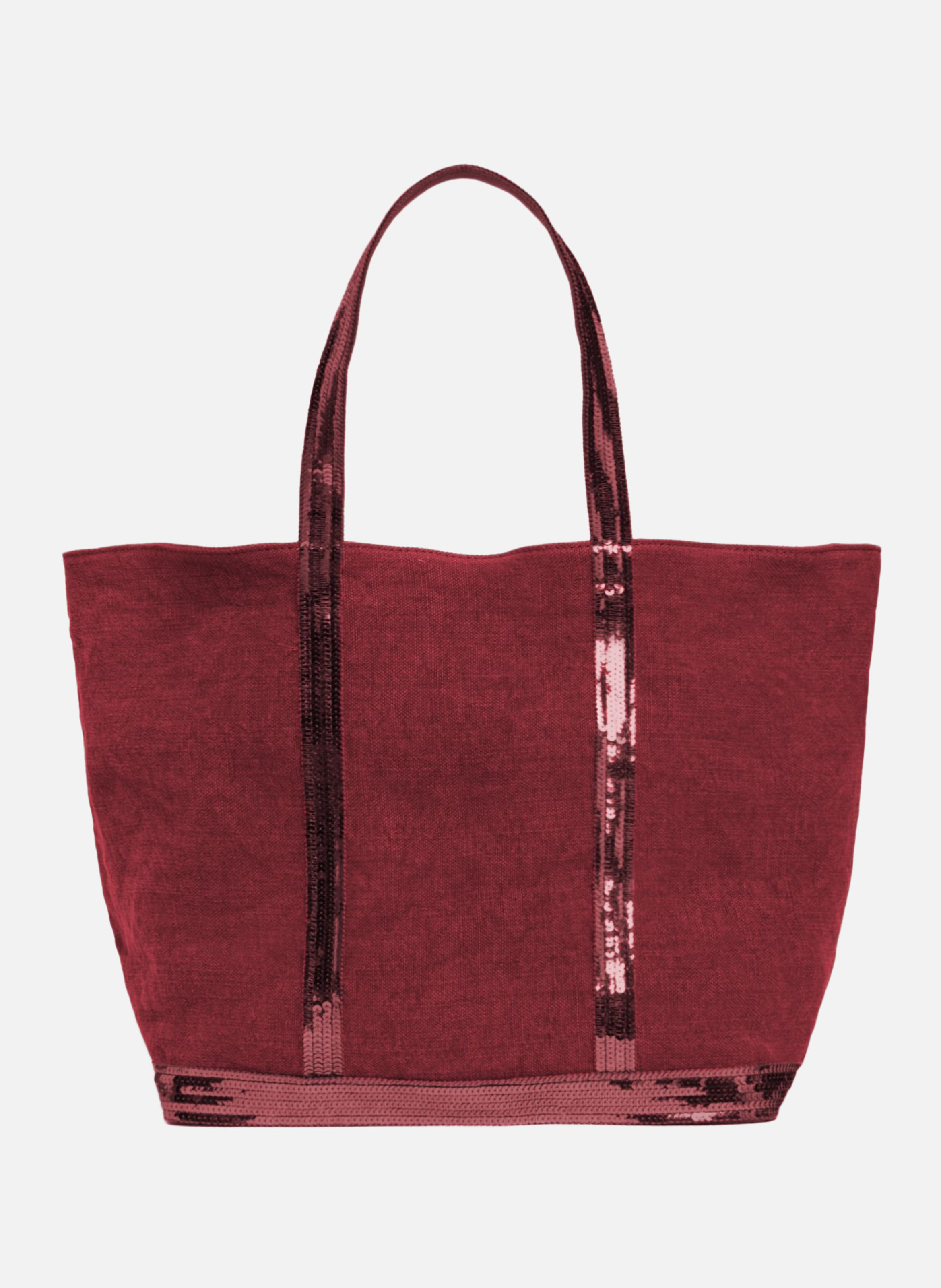 Cabas l zippé en lin  Framboise