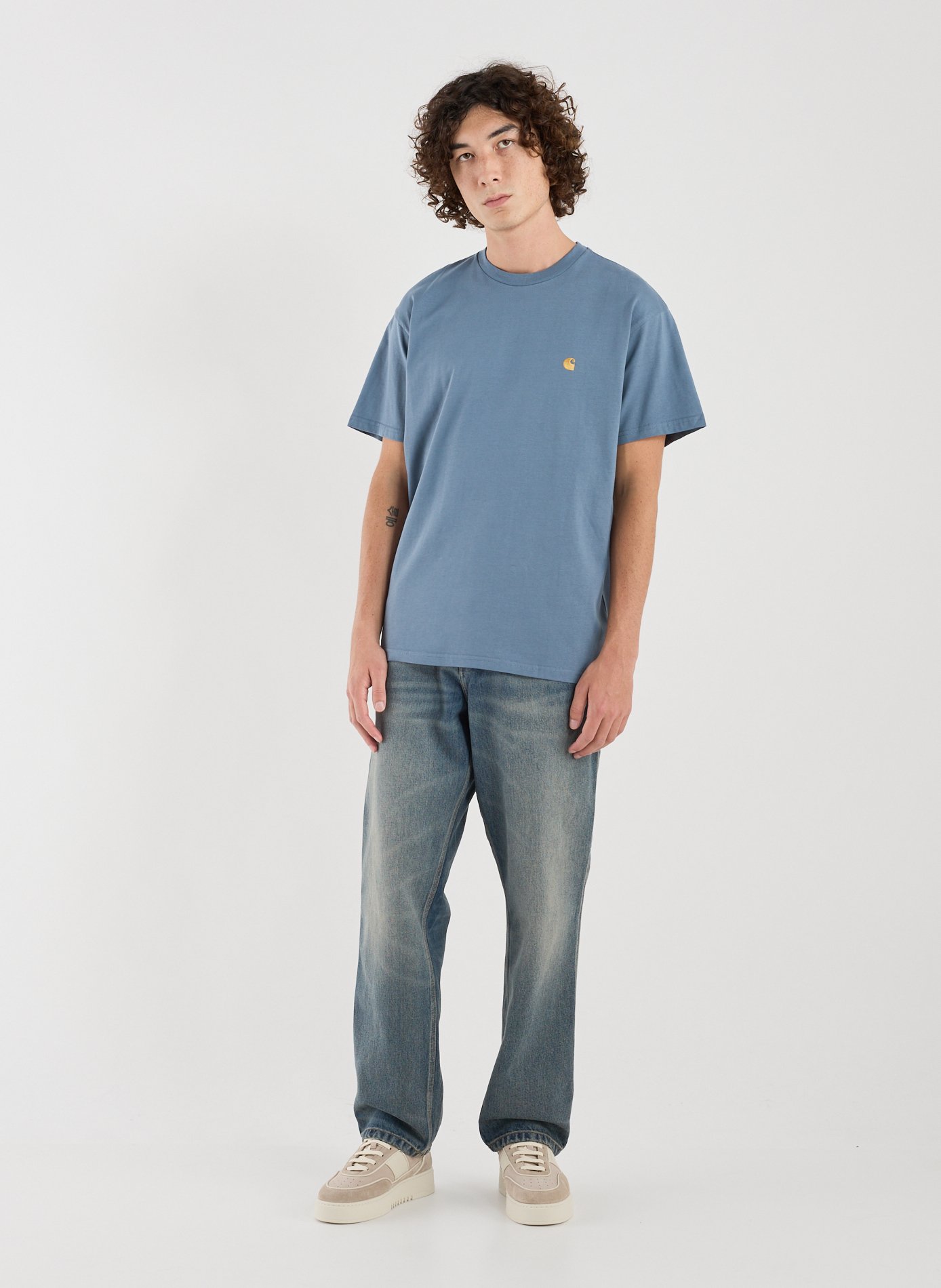 Straight-fit cotton T-shirt CARHARTT WIP Blue