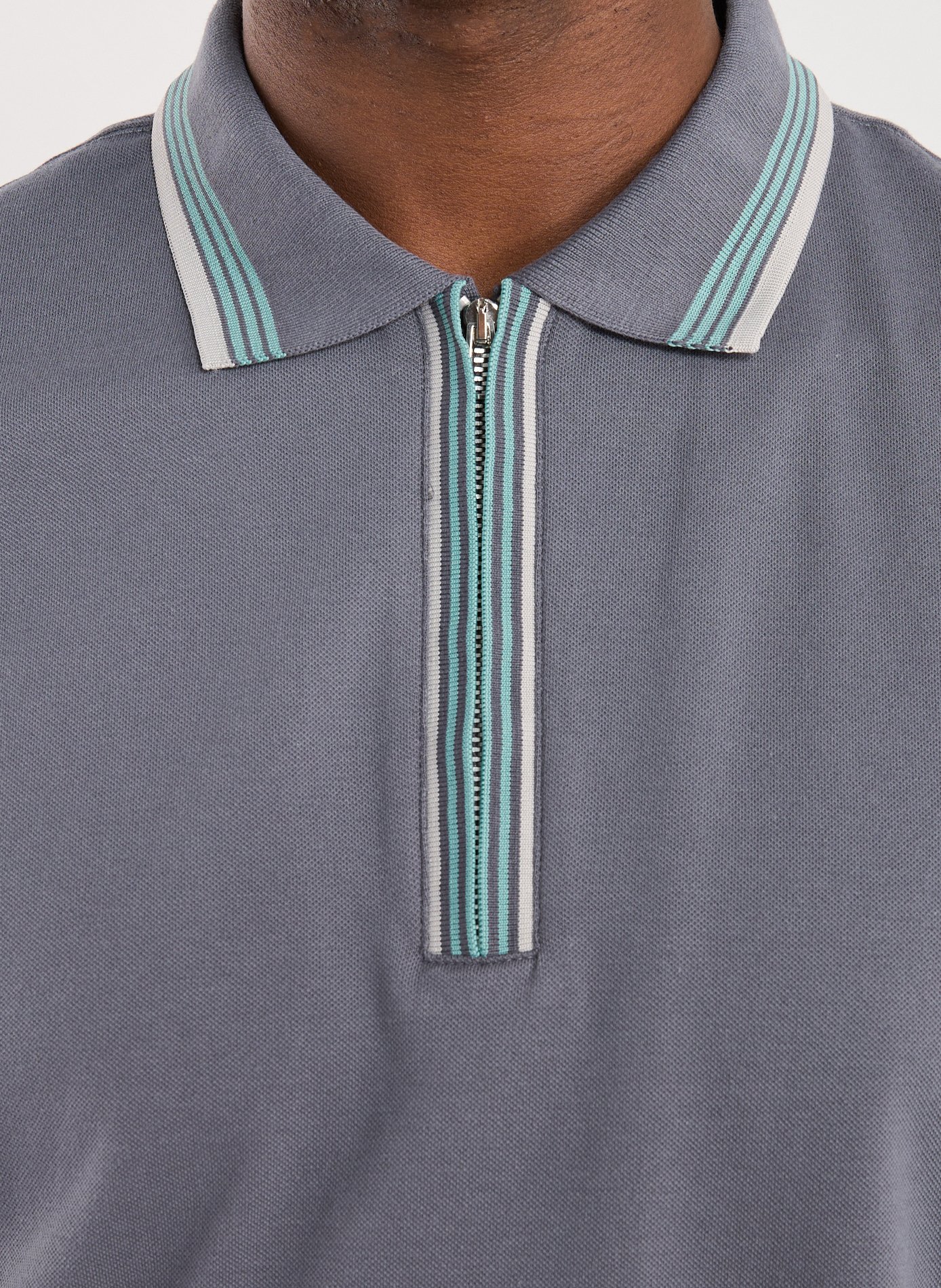 Cotton-blend polo shirt Grey