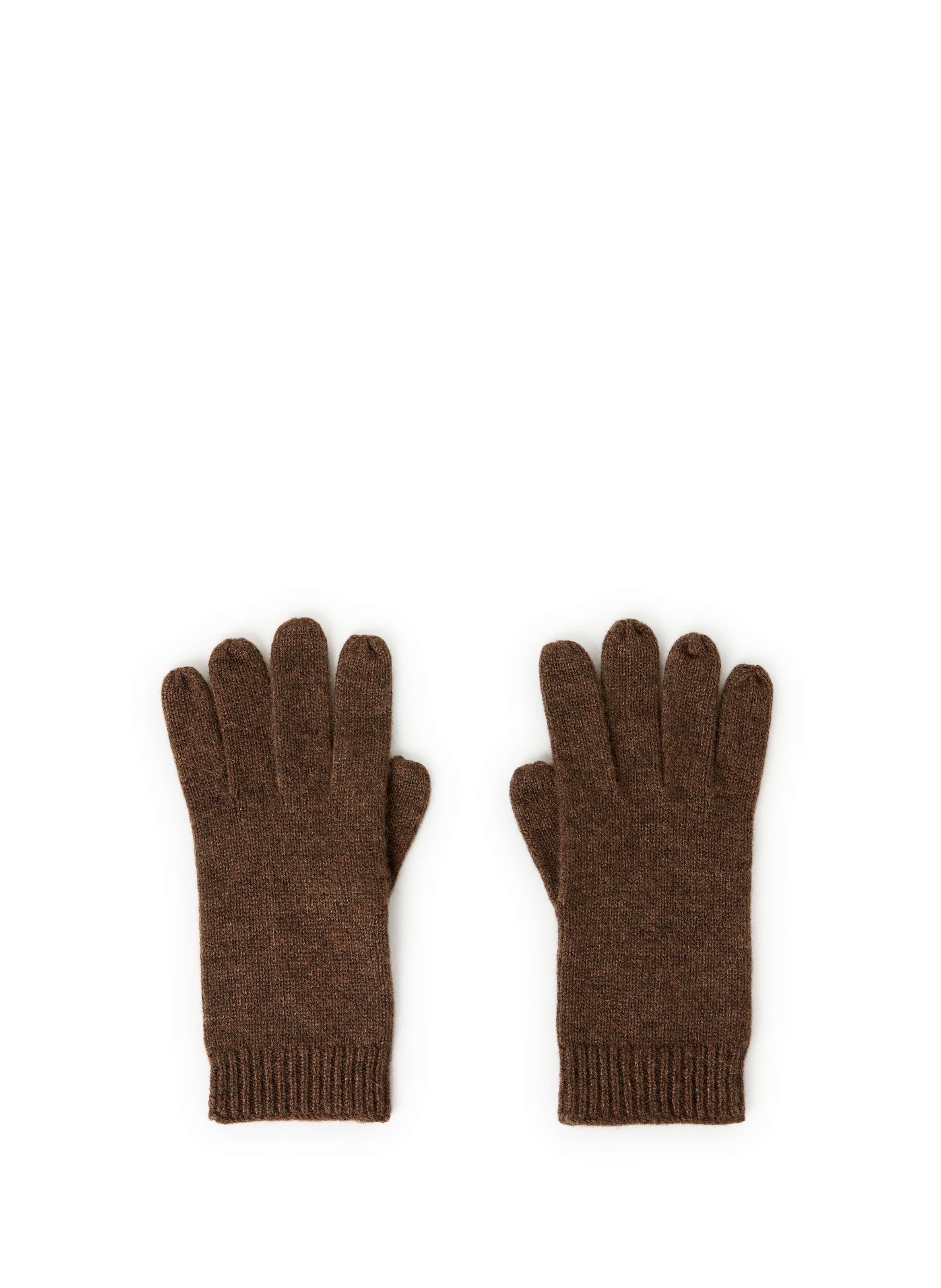 AU PRINTEMPS PARIS Gants côtelés en cachemire Marron
