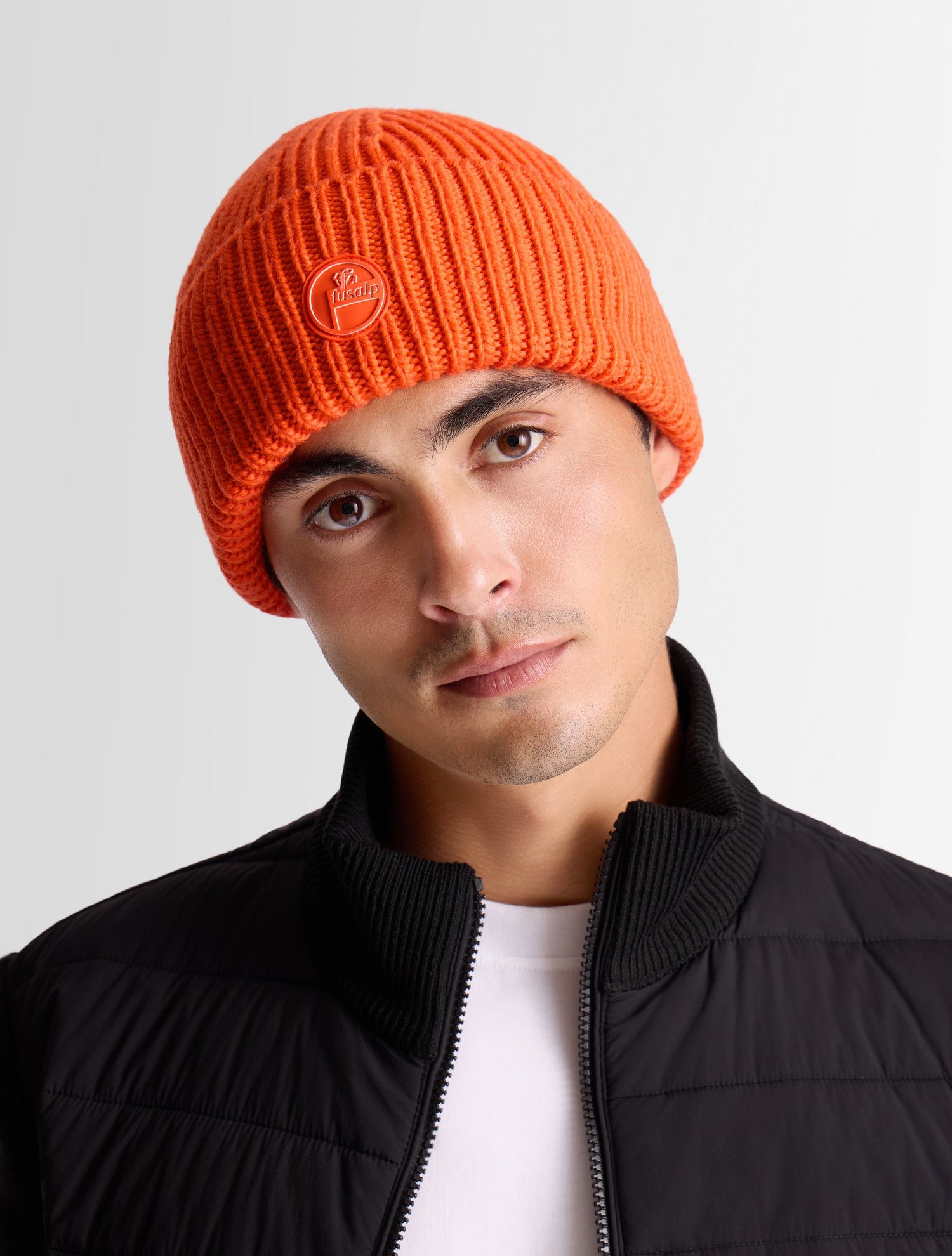 Bonnet knit beanie coupe regular FUSALP Orange