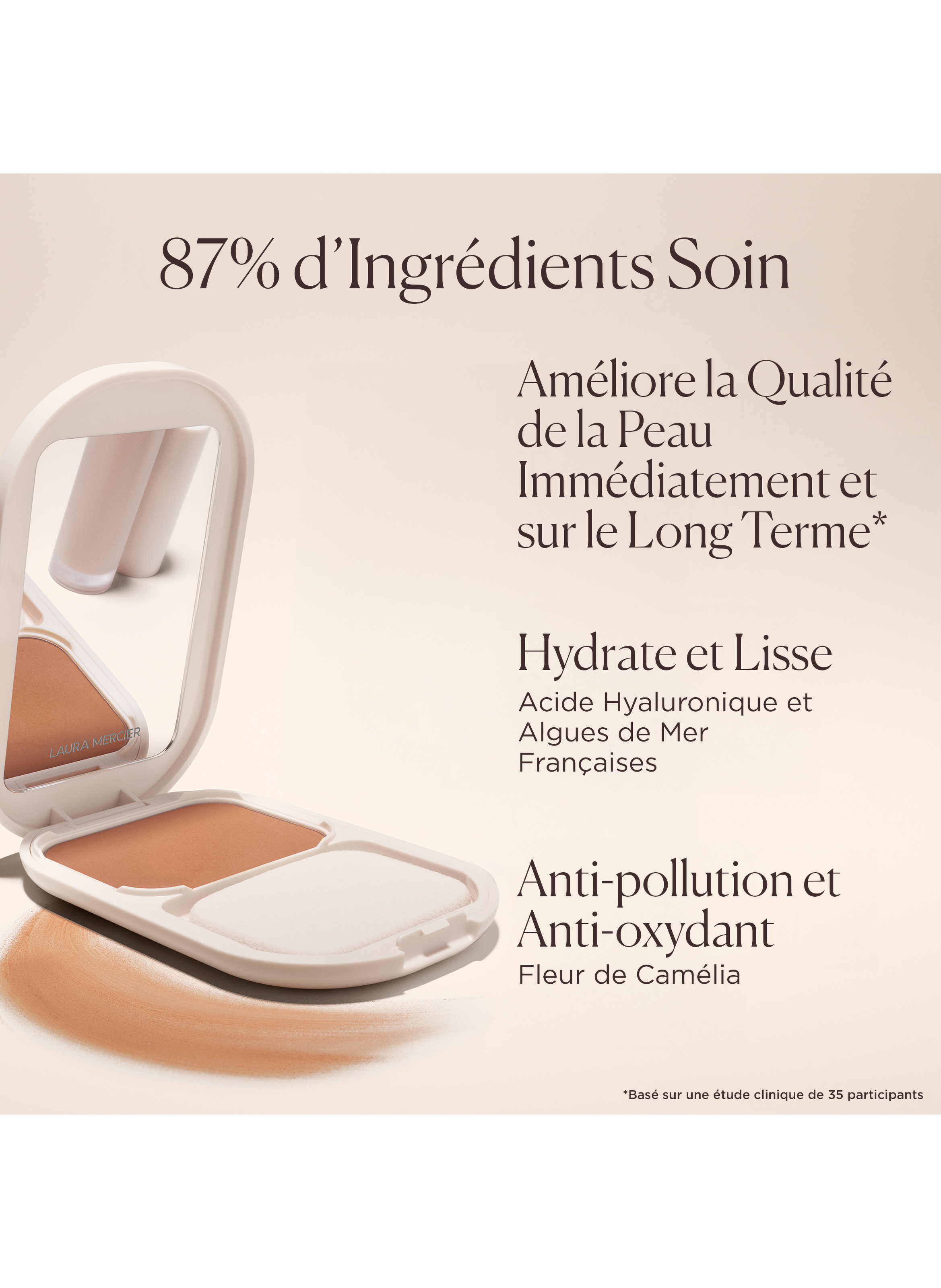 Real Flawless Feather Matte Powder Foundation LAURA MERCIER 1c meringue  