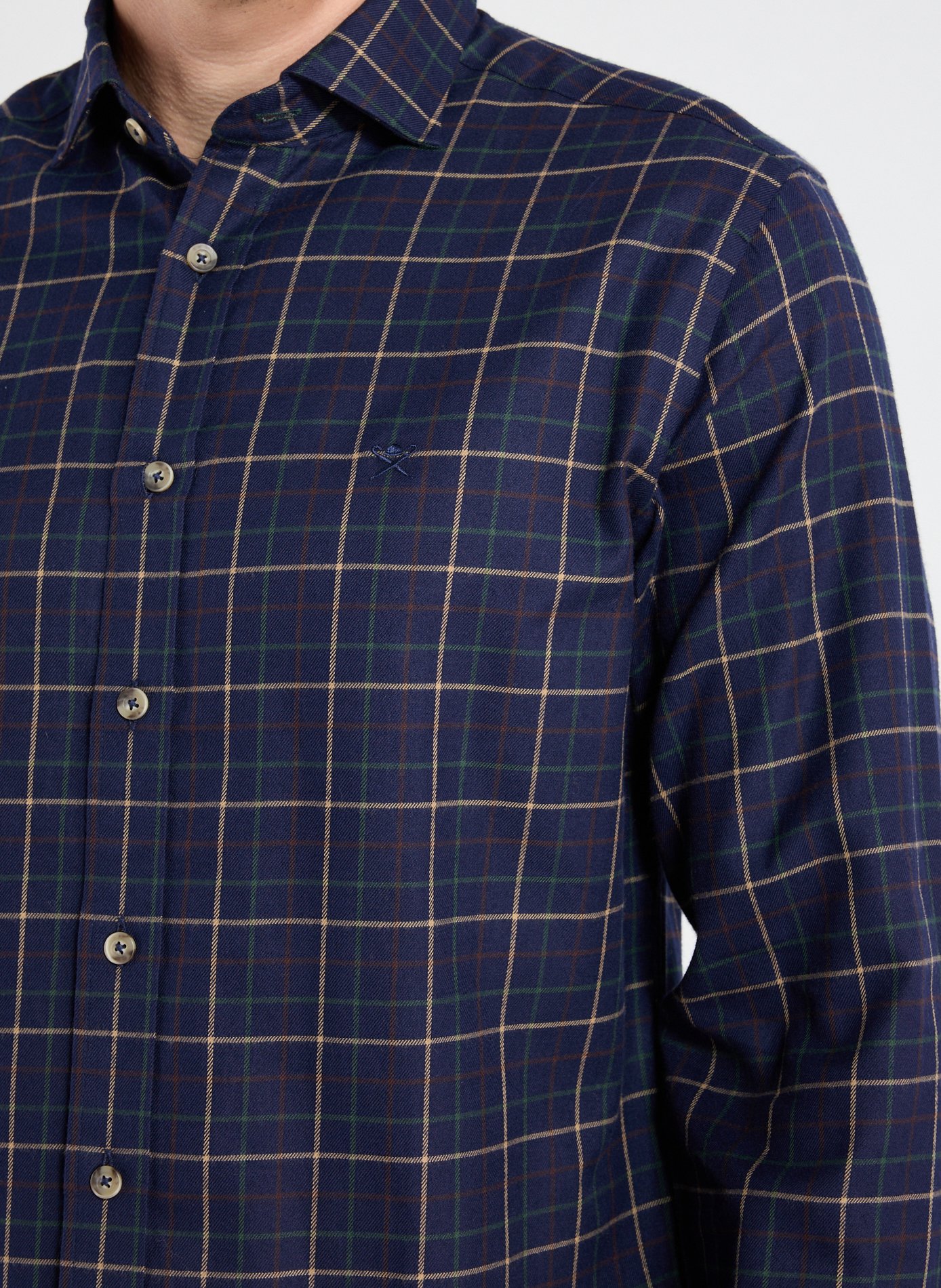 Classic checkered cotton shirt HACKETT Blue