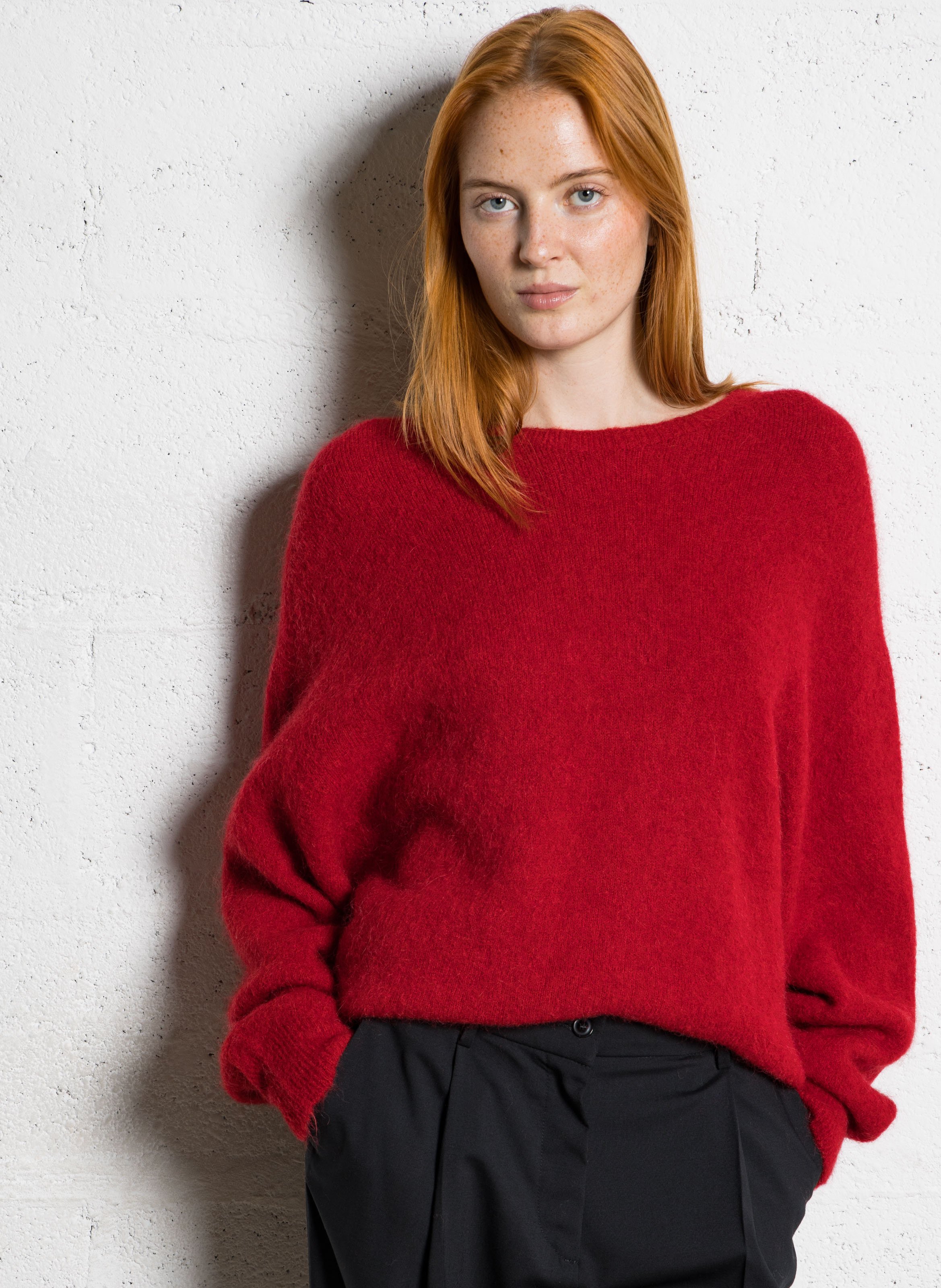 Pull ample en laine mélangée IKKS Rouge