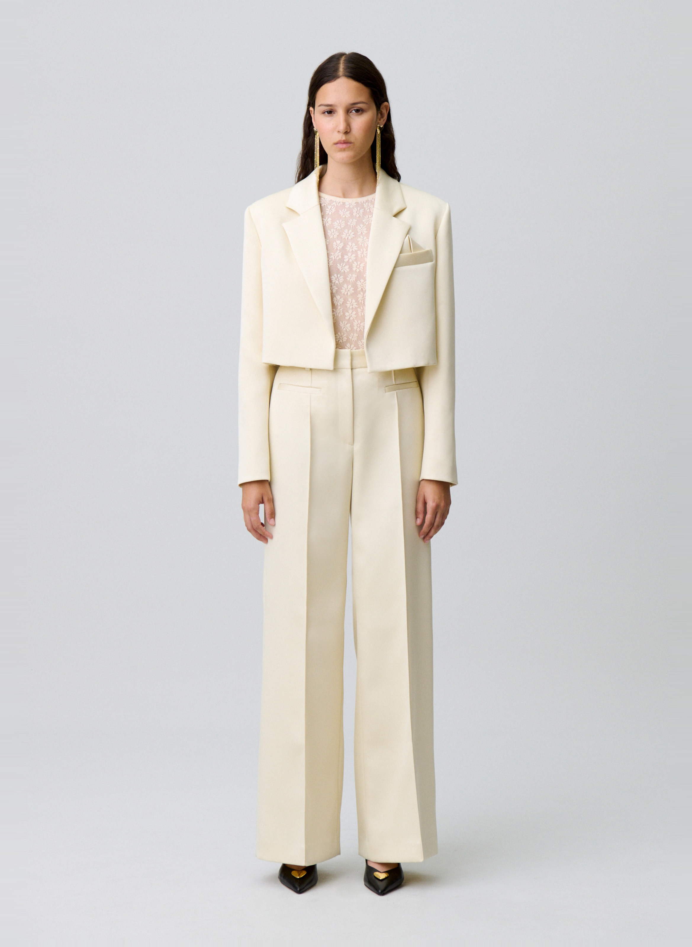 Veste col tailleur vivane CLAUDIE PIERLOT Blanc