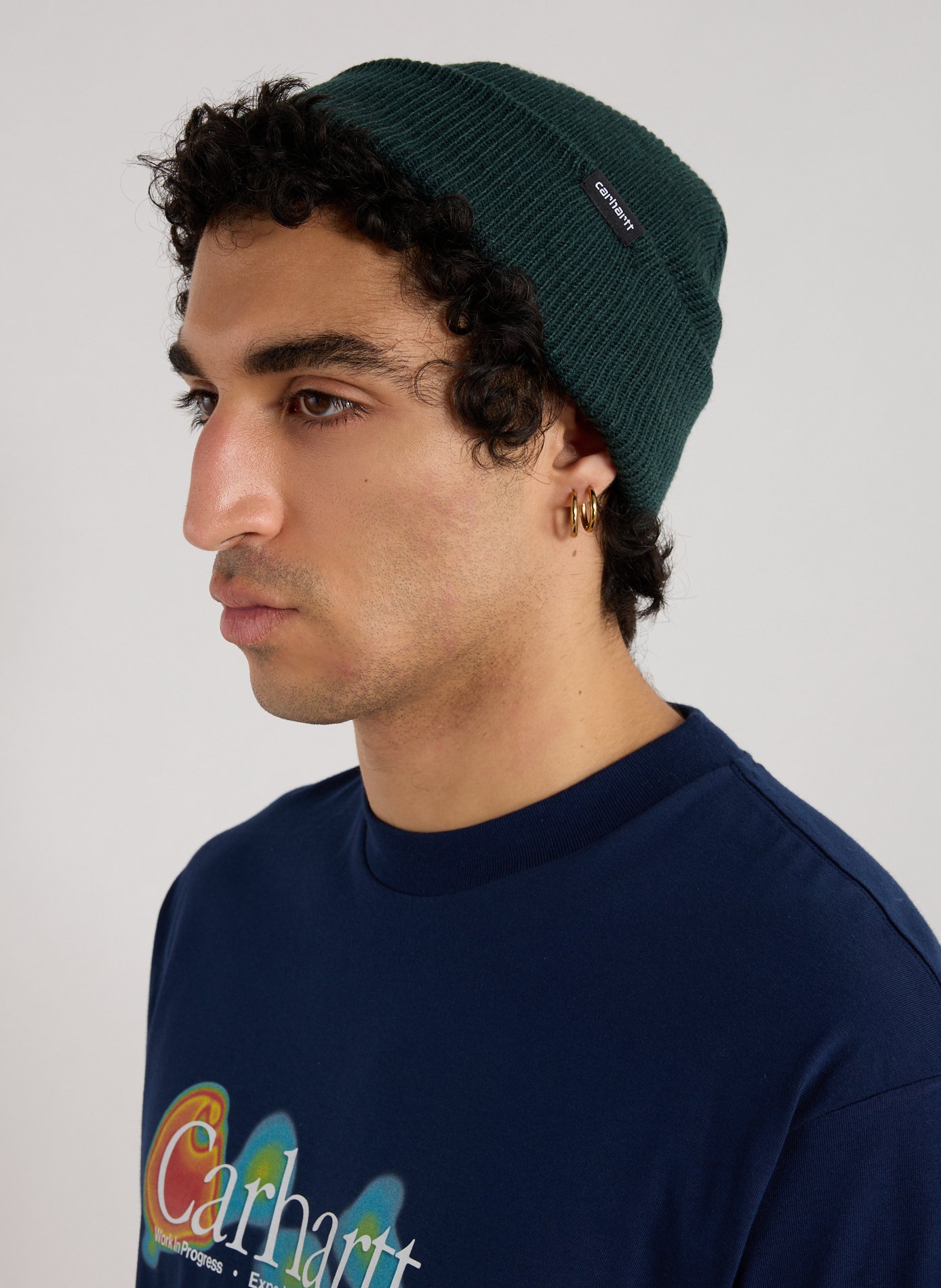 Bonnet à large revers CARHARTT WIP Vert