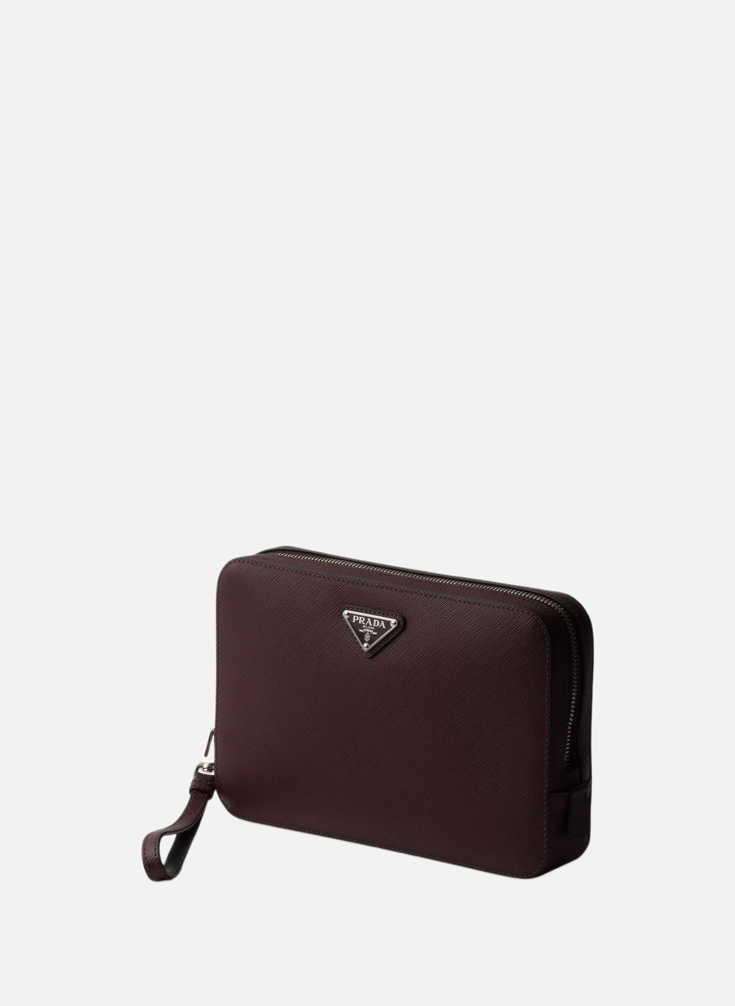 Pochette en cuir saffiano PRADA Rouge