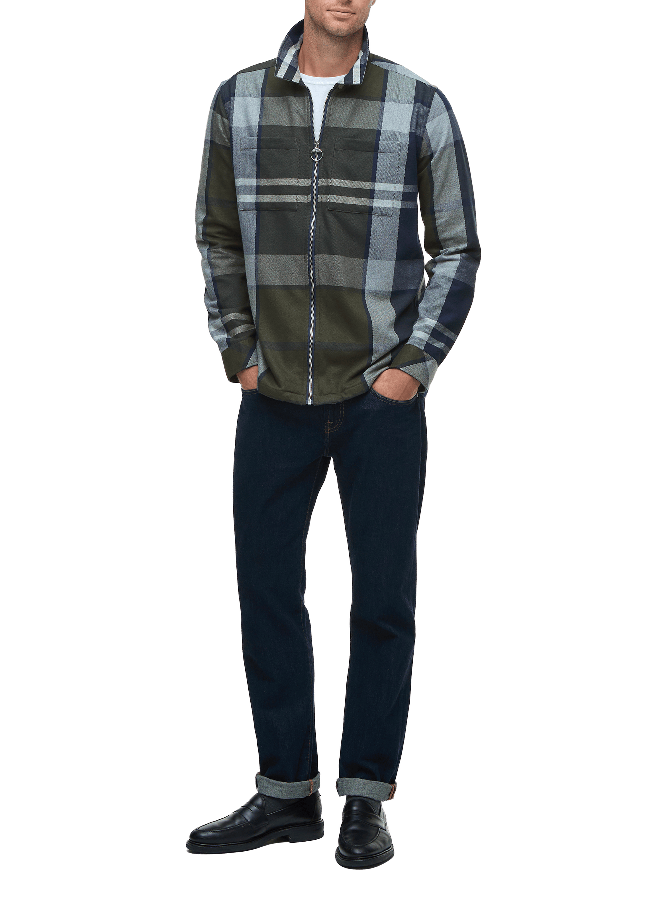 Veste légère zippée en coton BARBOUR Multicolore