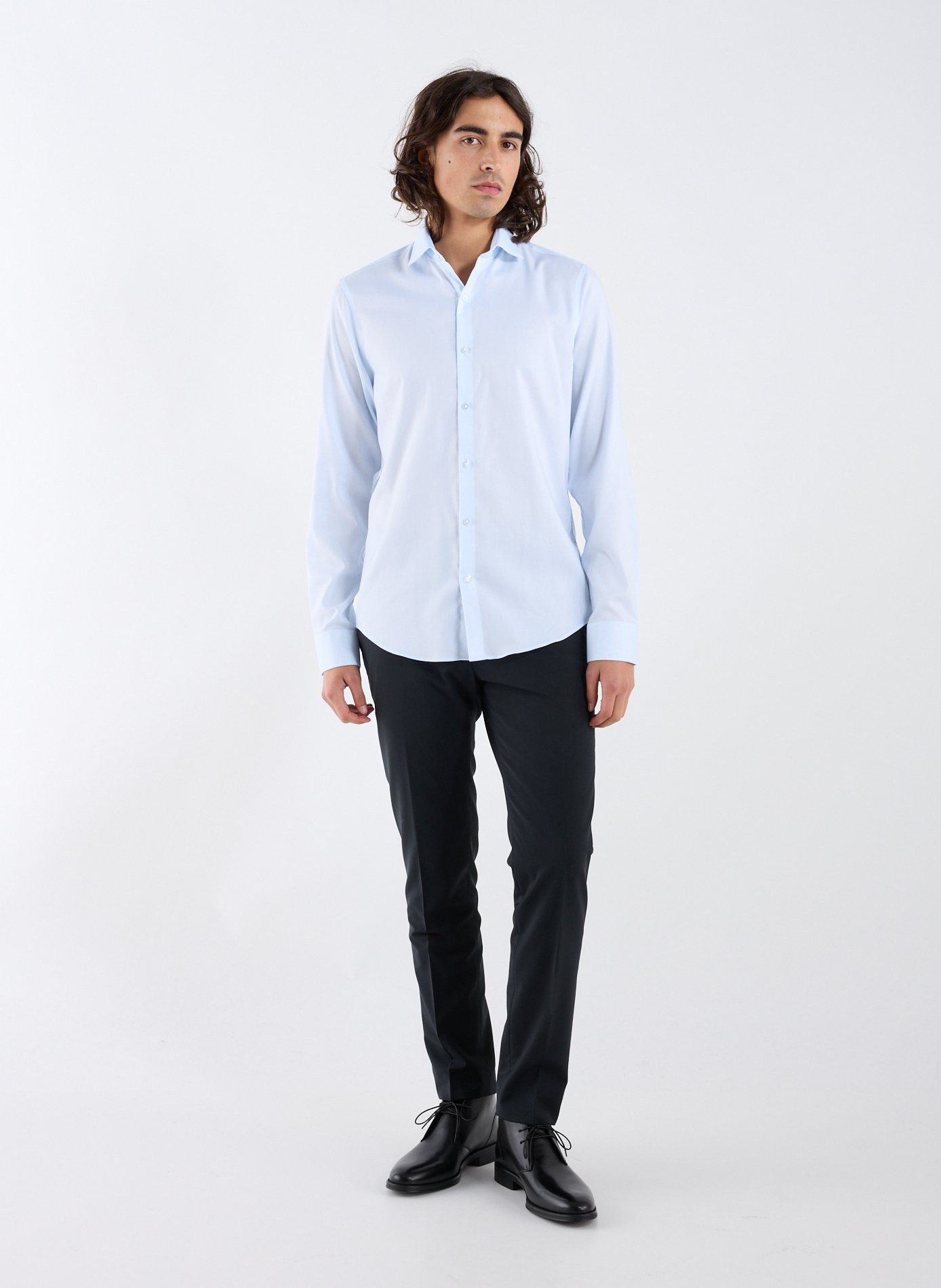 Chemise slim en coton mélangé CALVIN KLEIN Bleu
