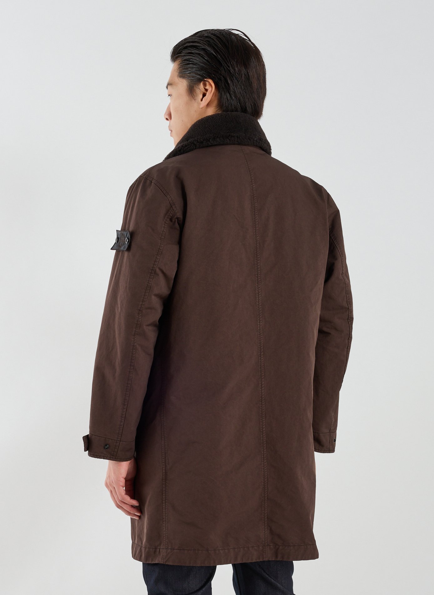 Long padded coat - Ghost Collection STONE ISLAND Brown