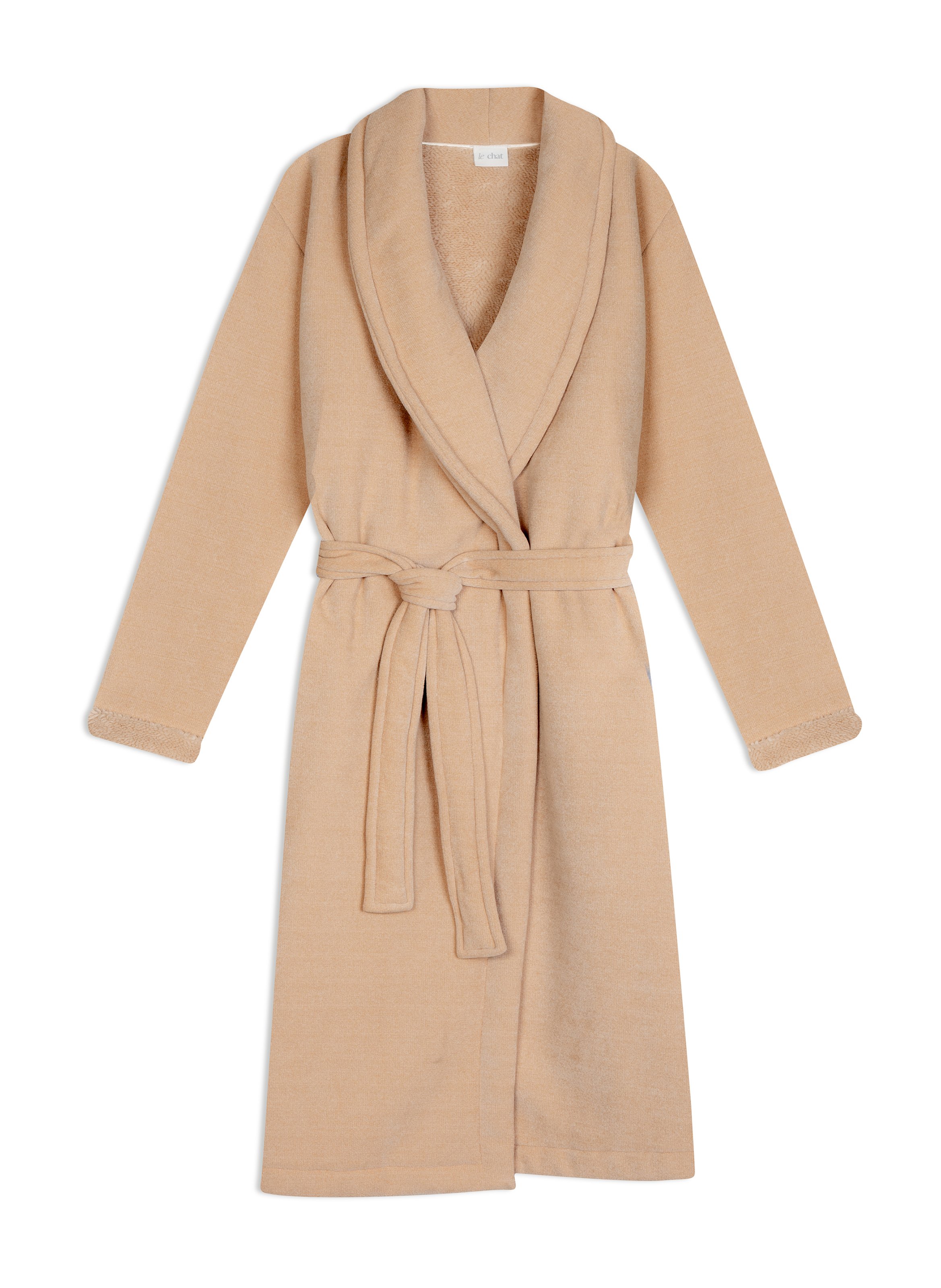 Peignoir en peluche flanelle montauk 160 LE CHAT Beige
