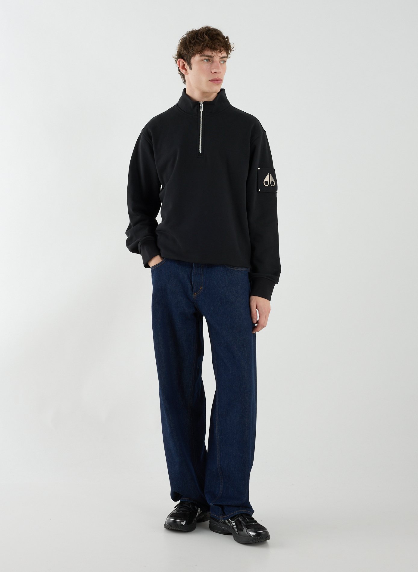 Cotton half-zip sweatshirt  MOOSE KNUCKLES Black