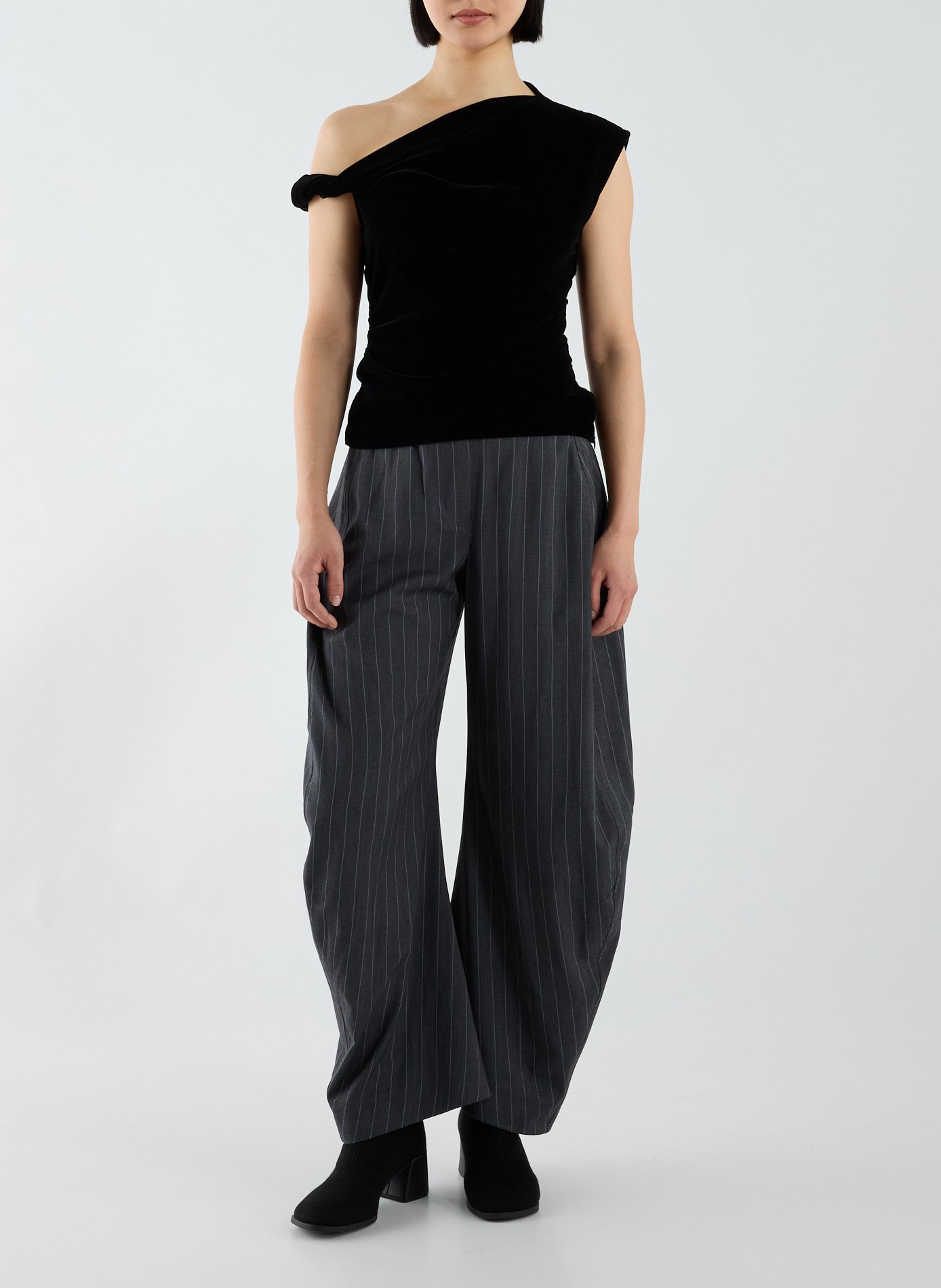 Pantalon large rayé Tsbina TOPSHOP Gris