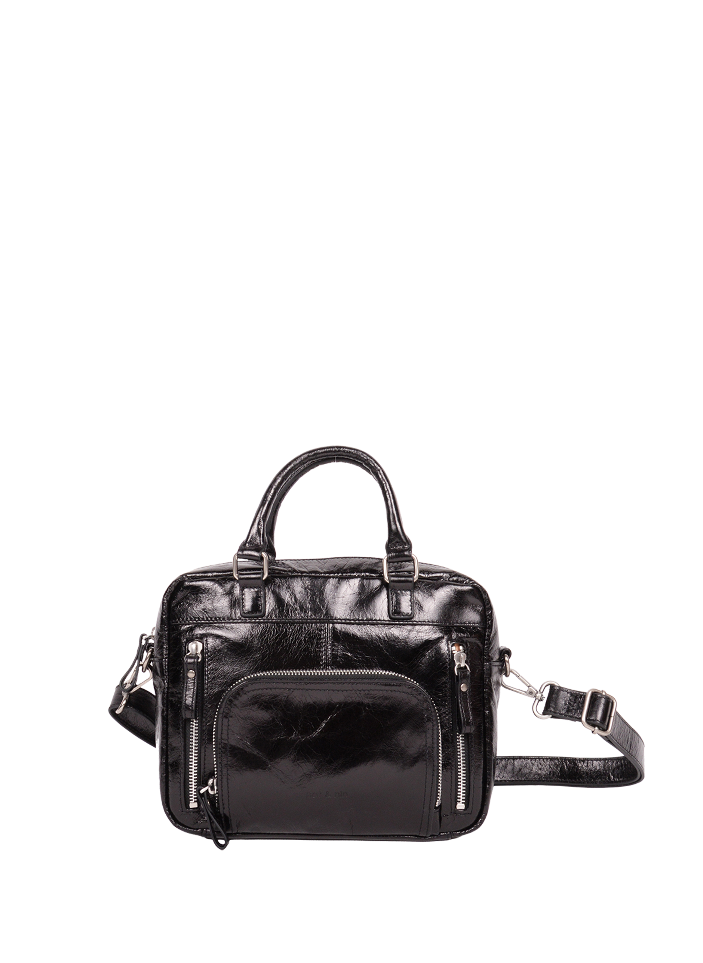 NAT & NIN Mini Macy leather bag Black