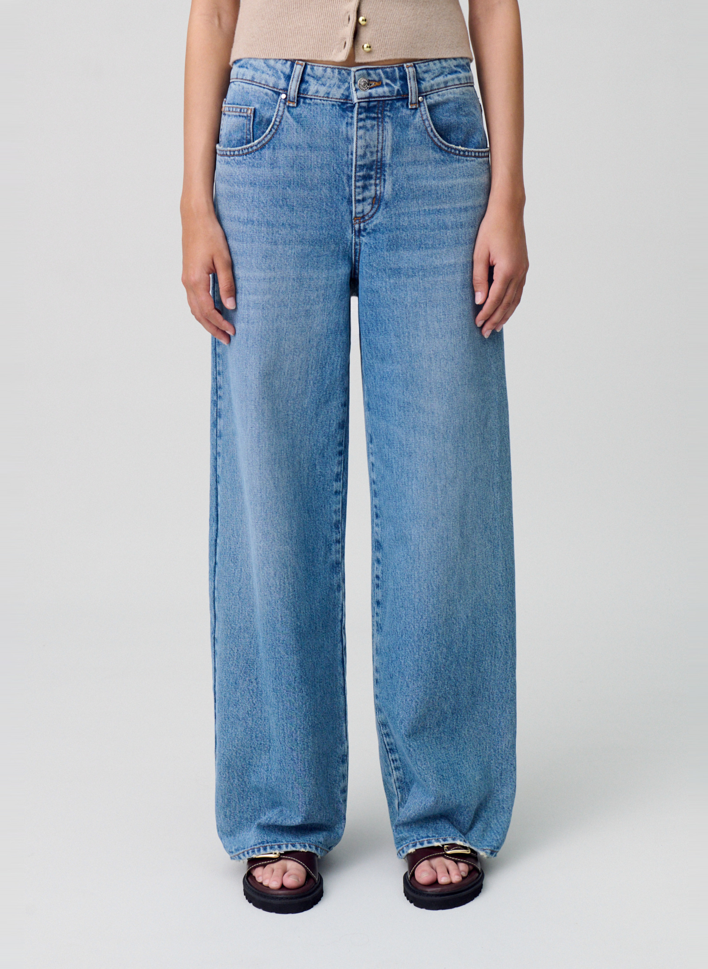 Jean large en coton CLAUDIE PIERLOT Bleu