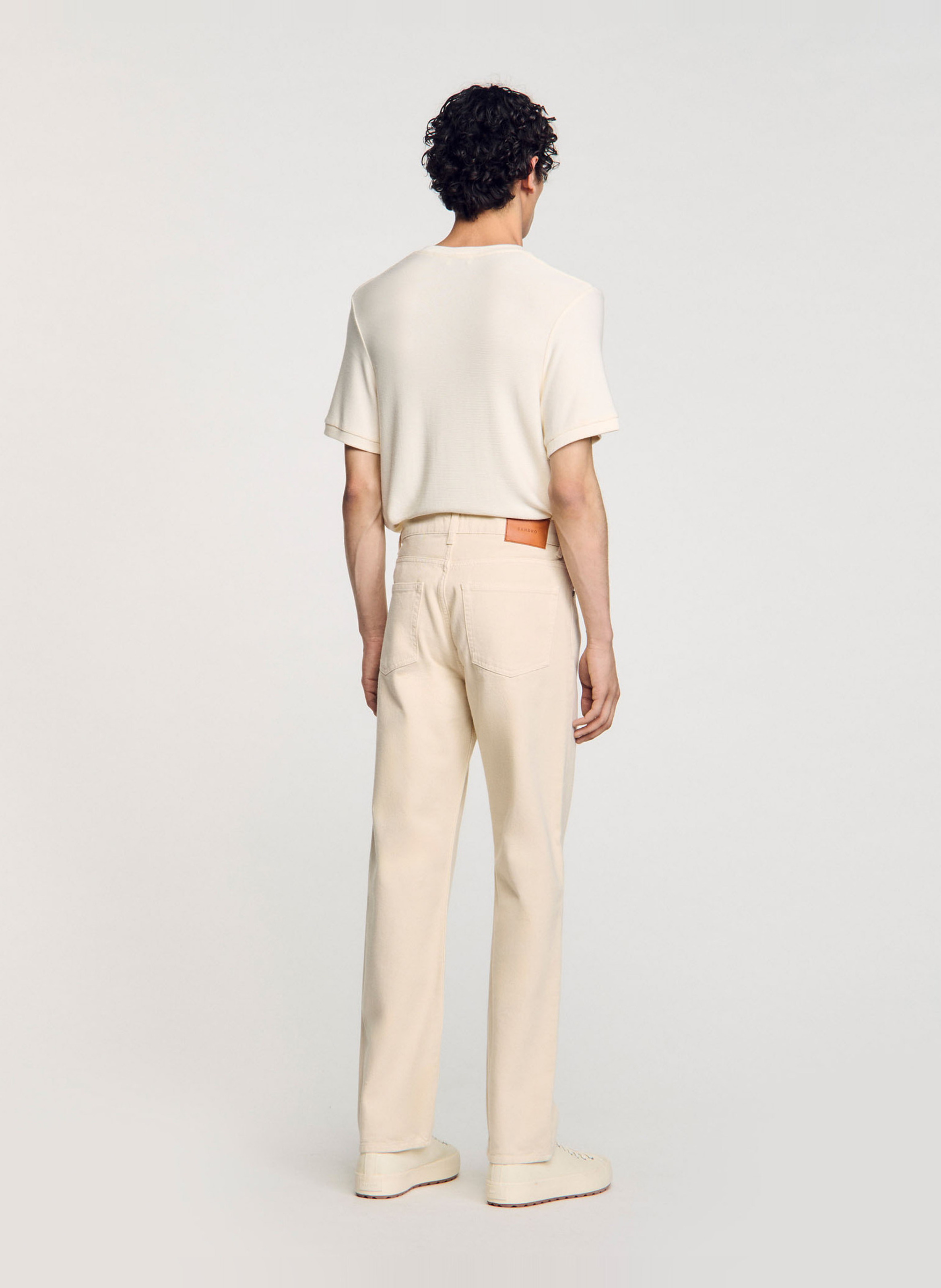 Jean droit en coton SANDRO Beige