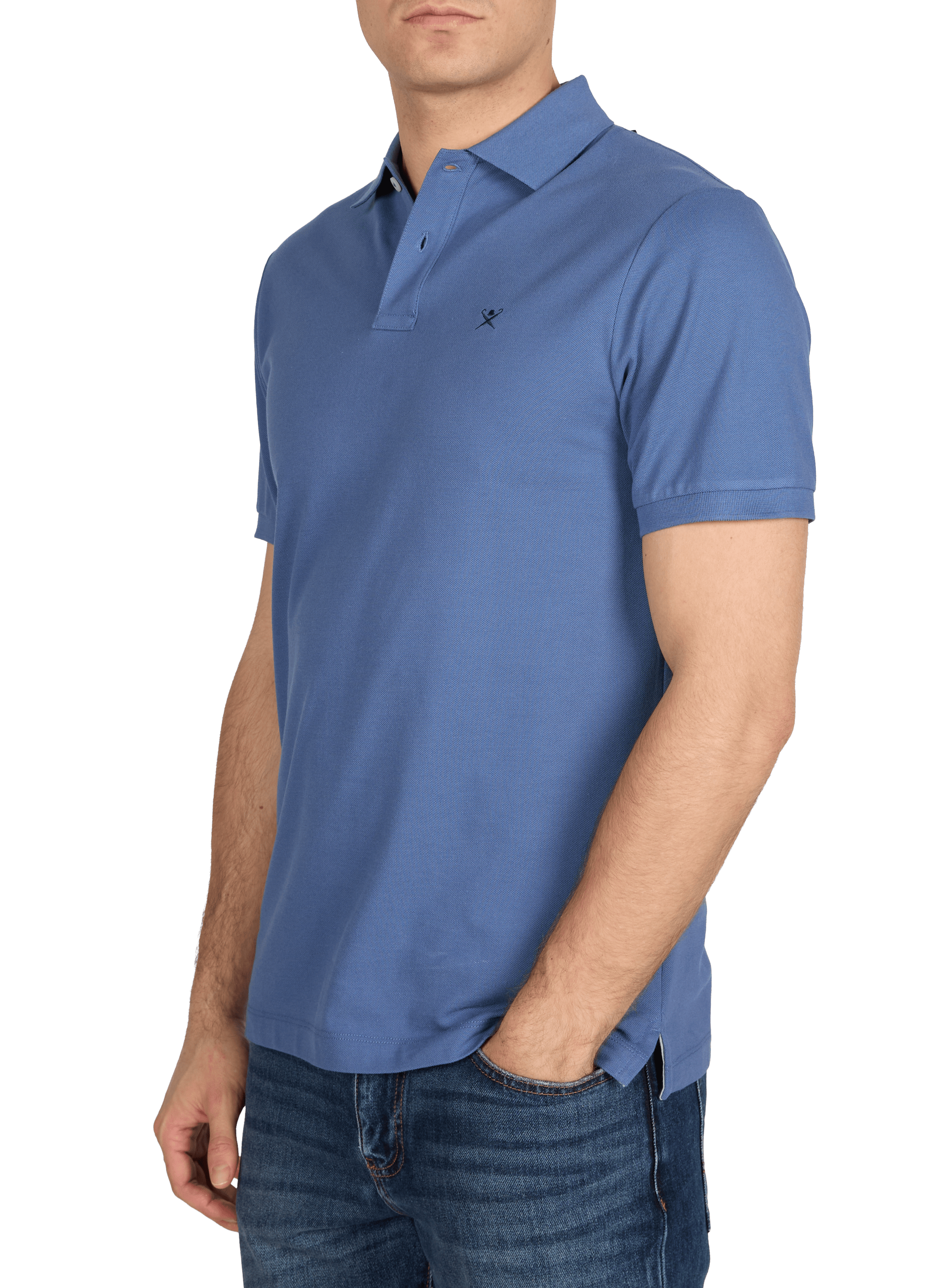 Polo à manches courtes en coton HACKETT Bleu