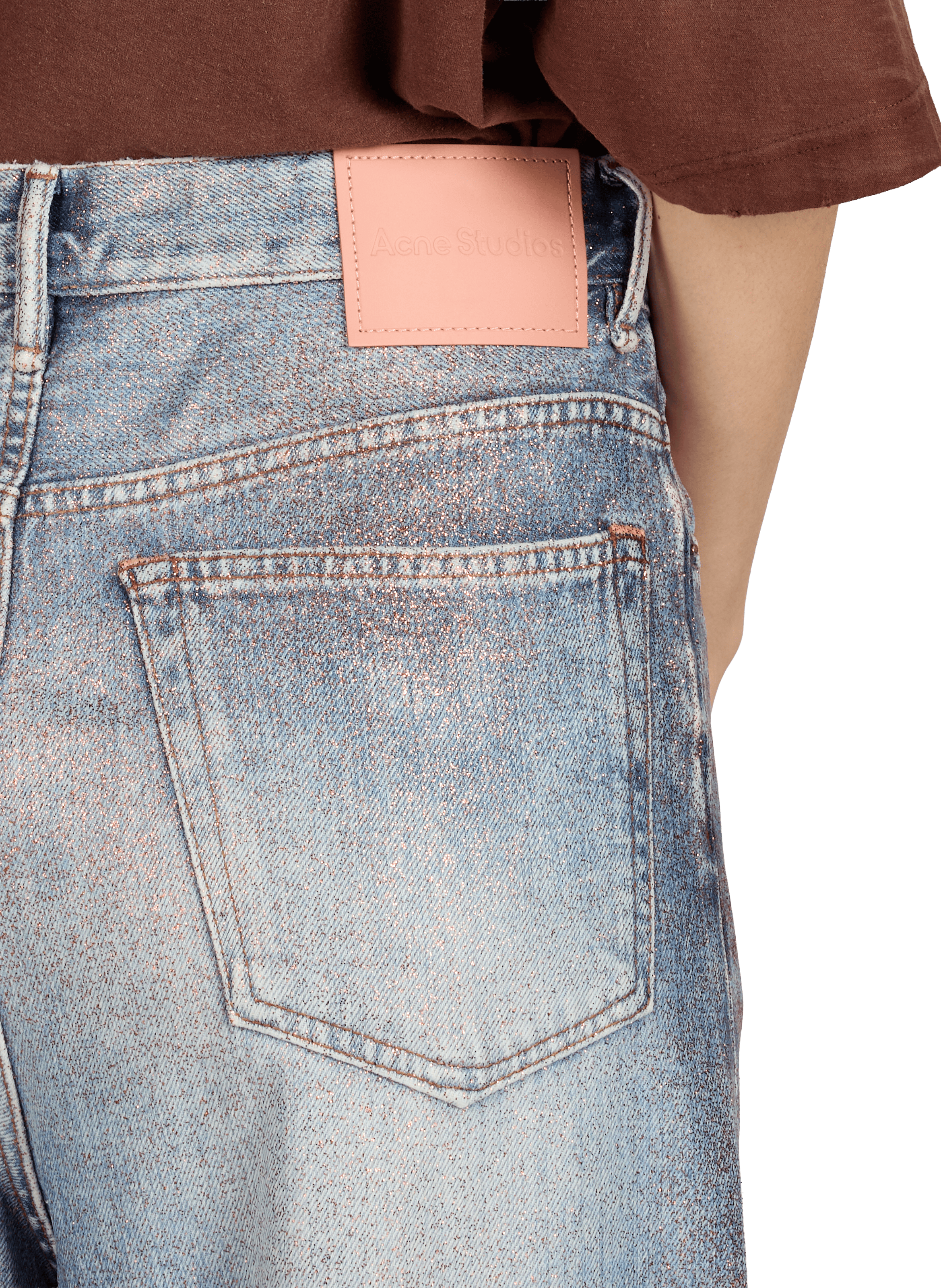 Bermuda en jean pailletté ACNE STUDIOS Multicolore