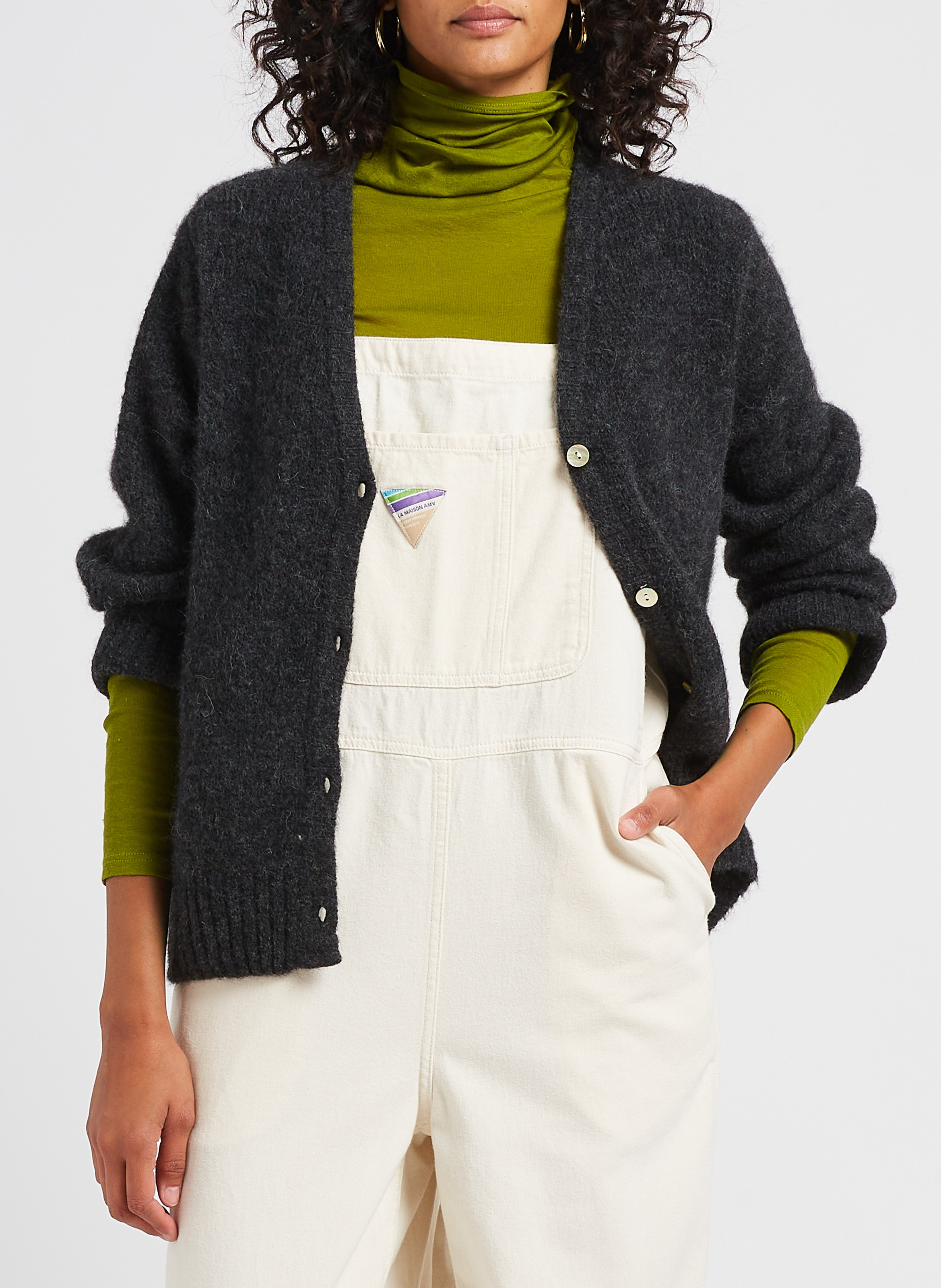 Gilet col v ample east AMERICAN VINTAGE Gris