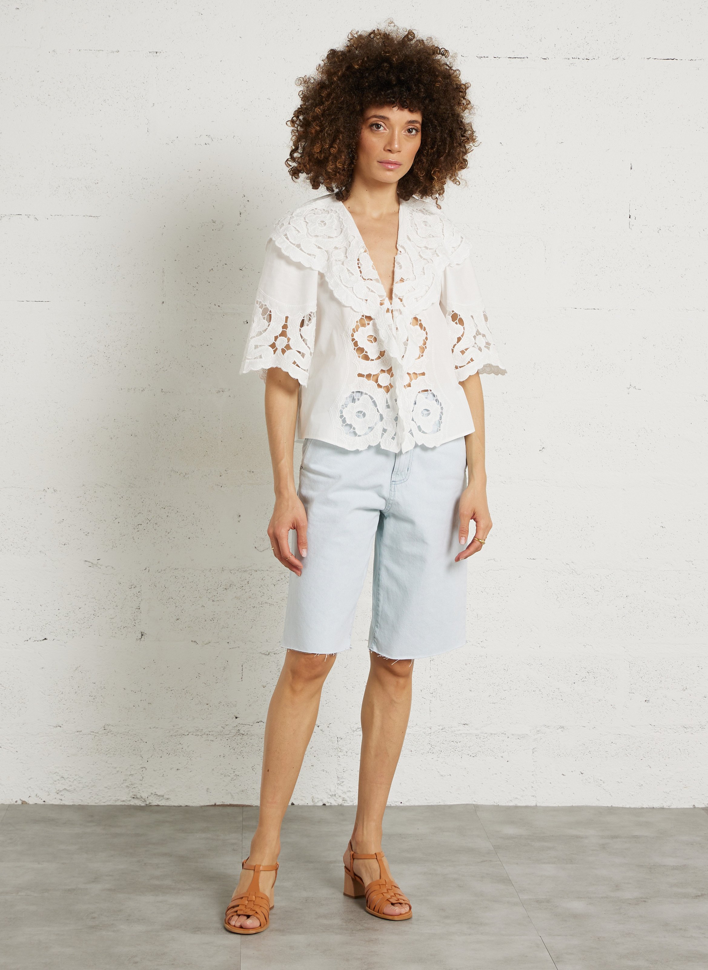 Sandales à talons en cuir sully MAISON 123 Beige