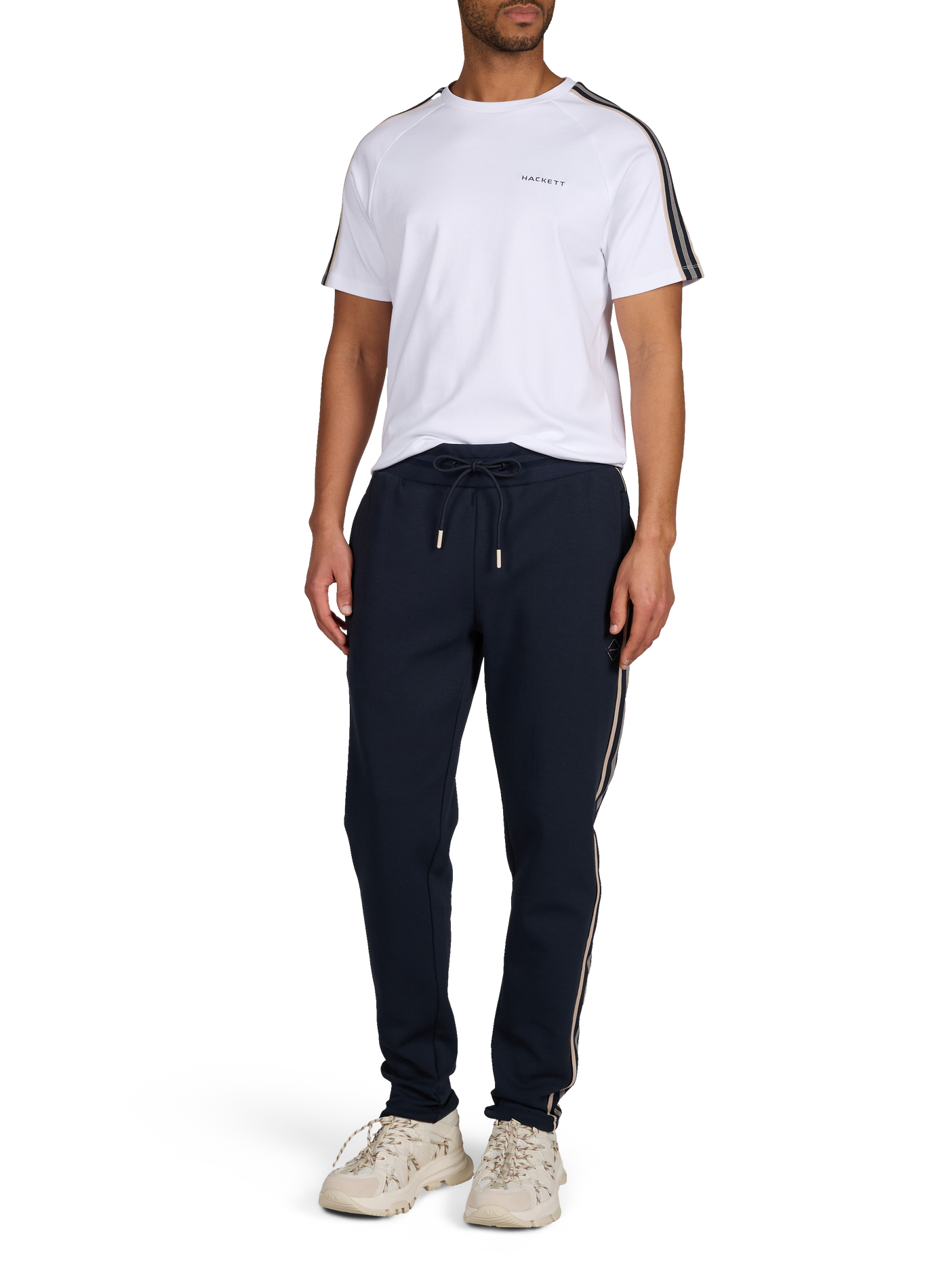 T-shirt à col rond en coton HACKETT Blanc