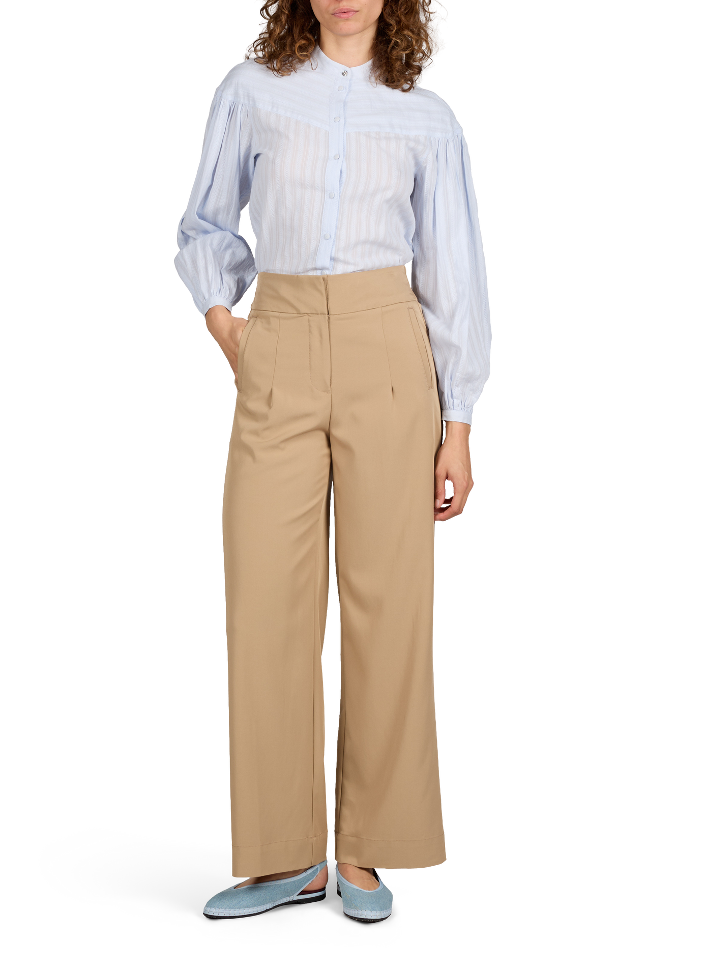 Pantalon droit à plis BOSS Beige