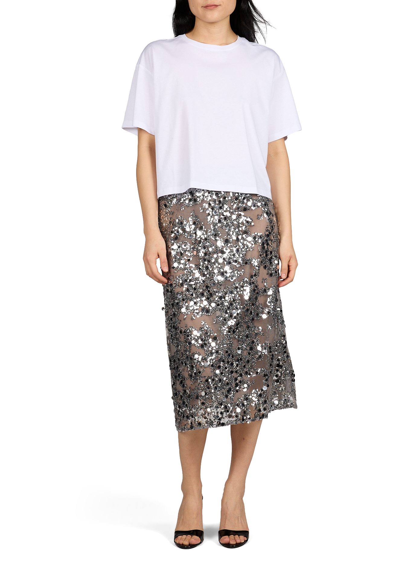 Loose-fitting plain cotton t-shirt MSCH White